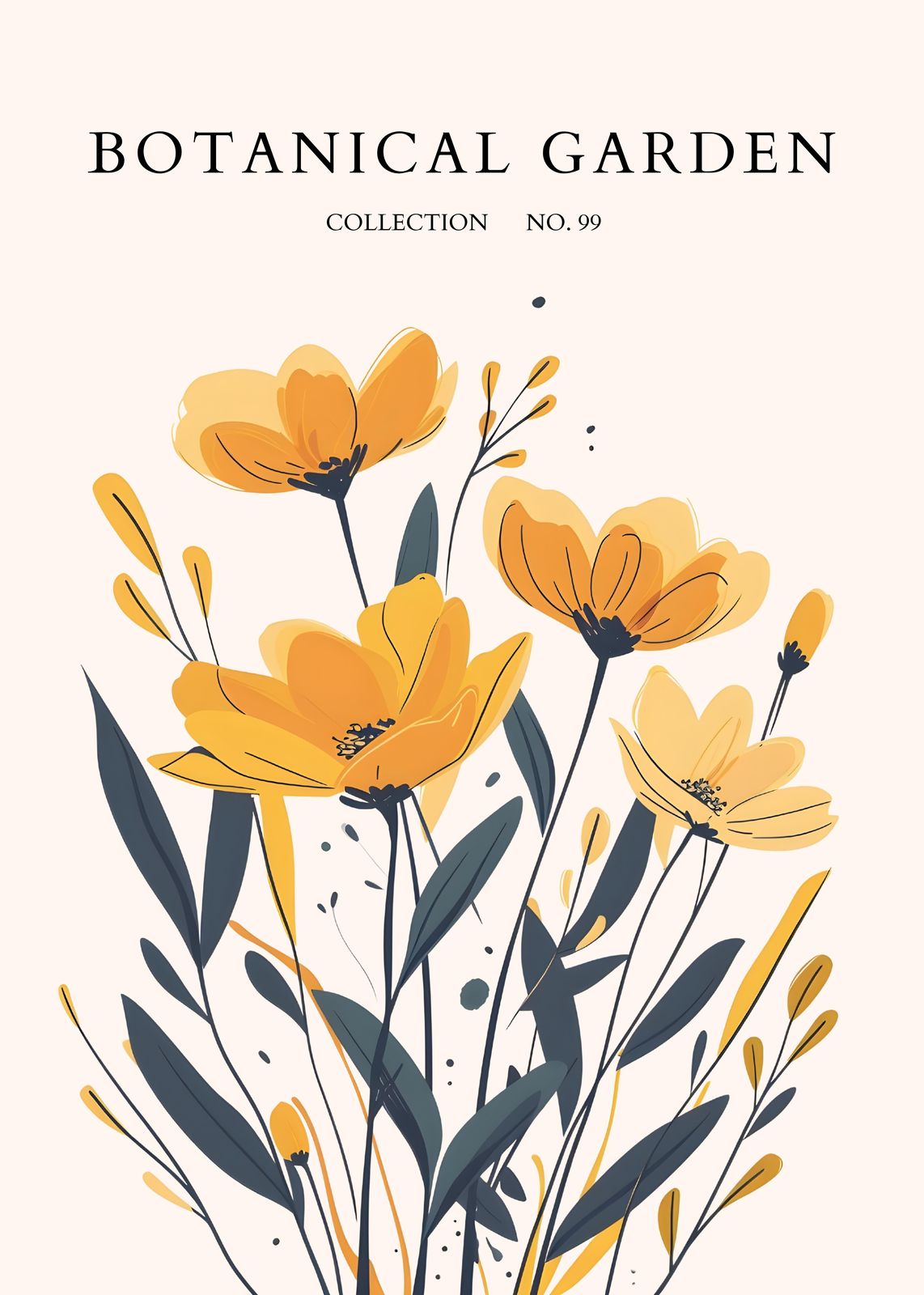 Botanical Garden Yellow Floral Wall Art