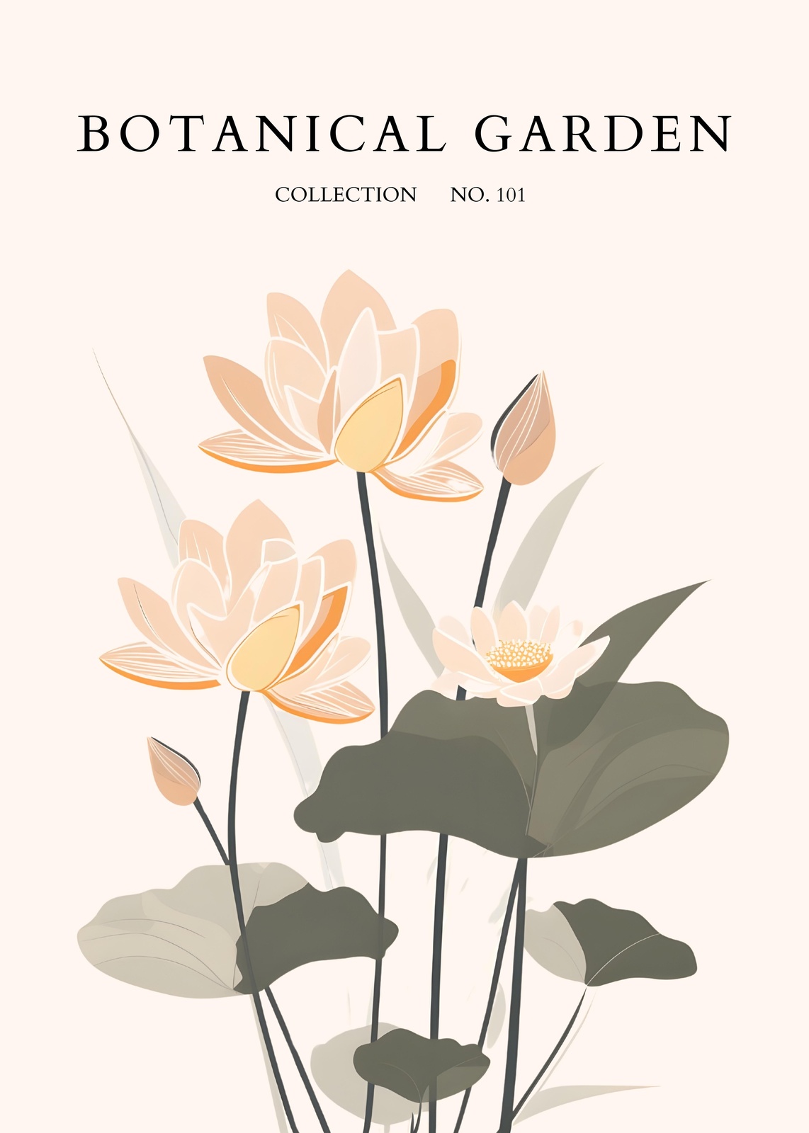 Serene Lotus Botanical Garden Wall Art