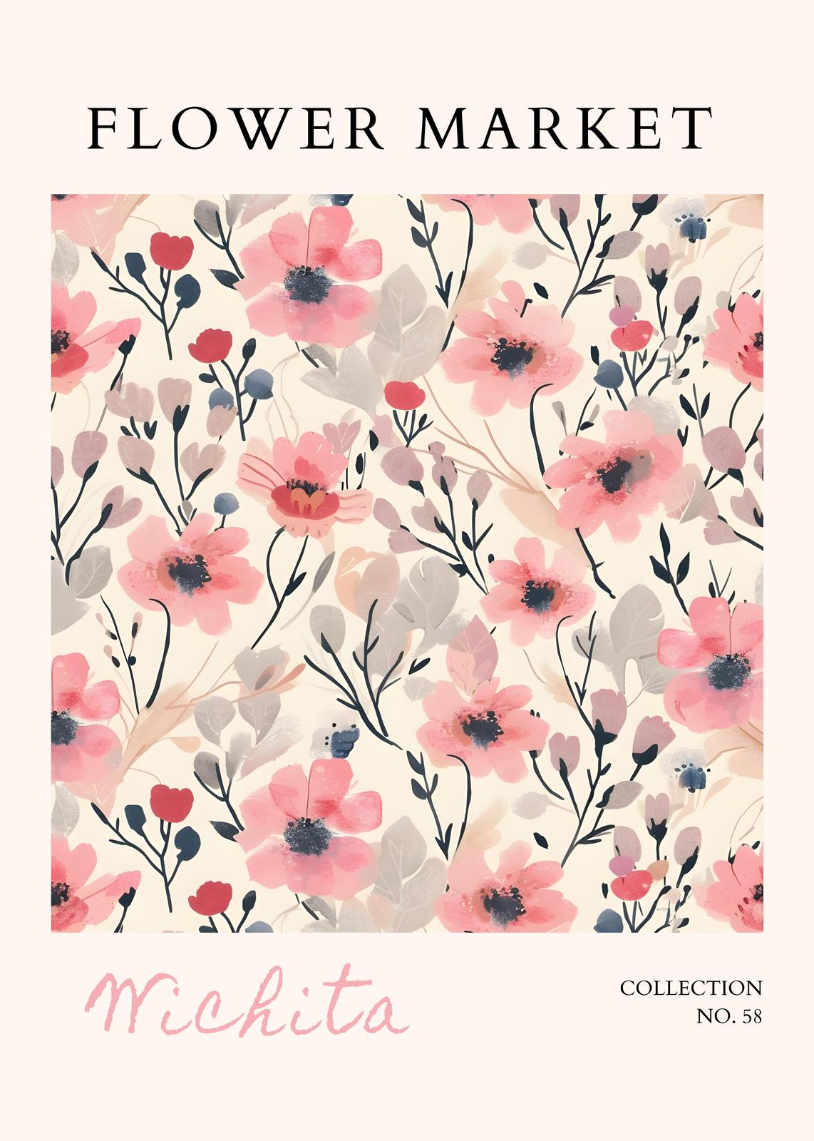 Wichita Flower Market Pink Floral Wall Art