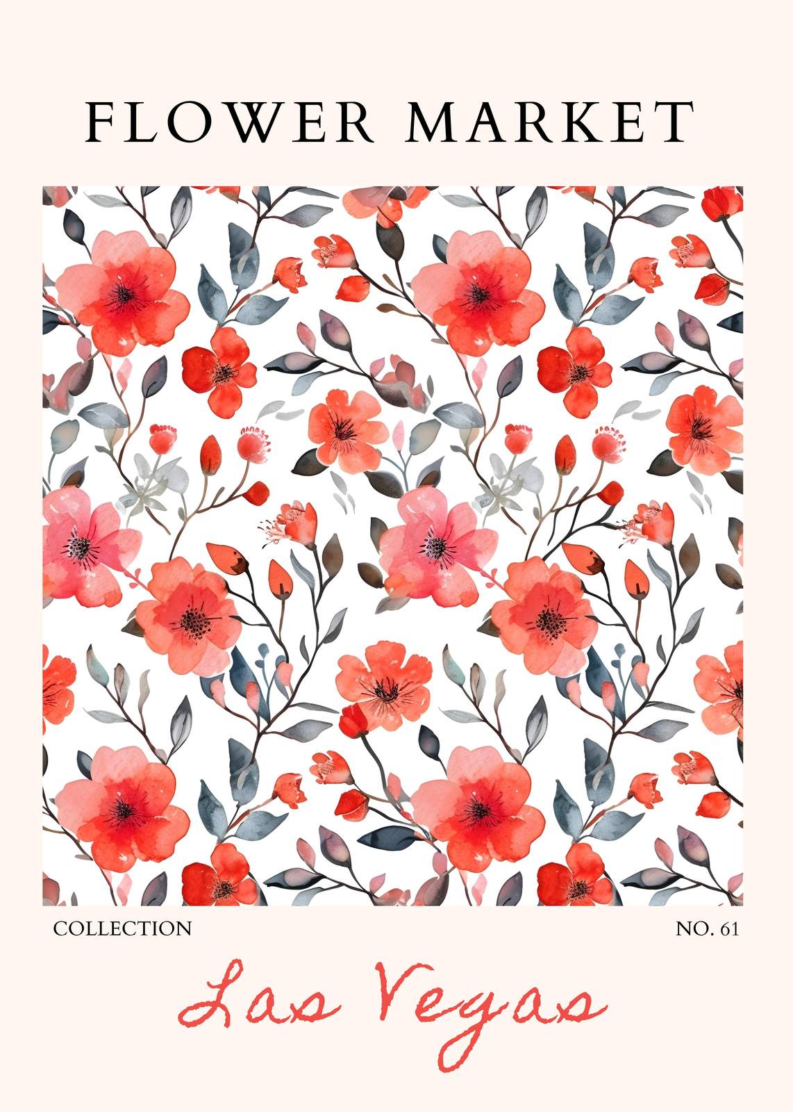 Watercolor Floral "Las Vegas" Wall Art Wall Art