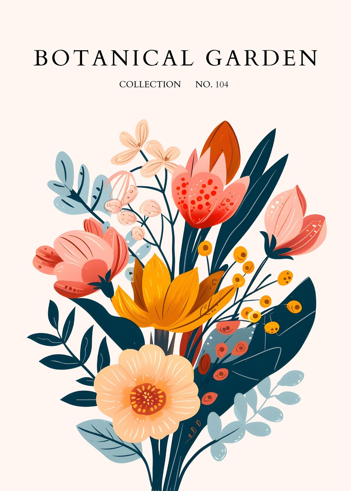 Vibrant Botanical Garden Floral Wall Art