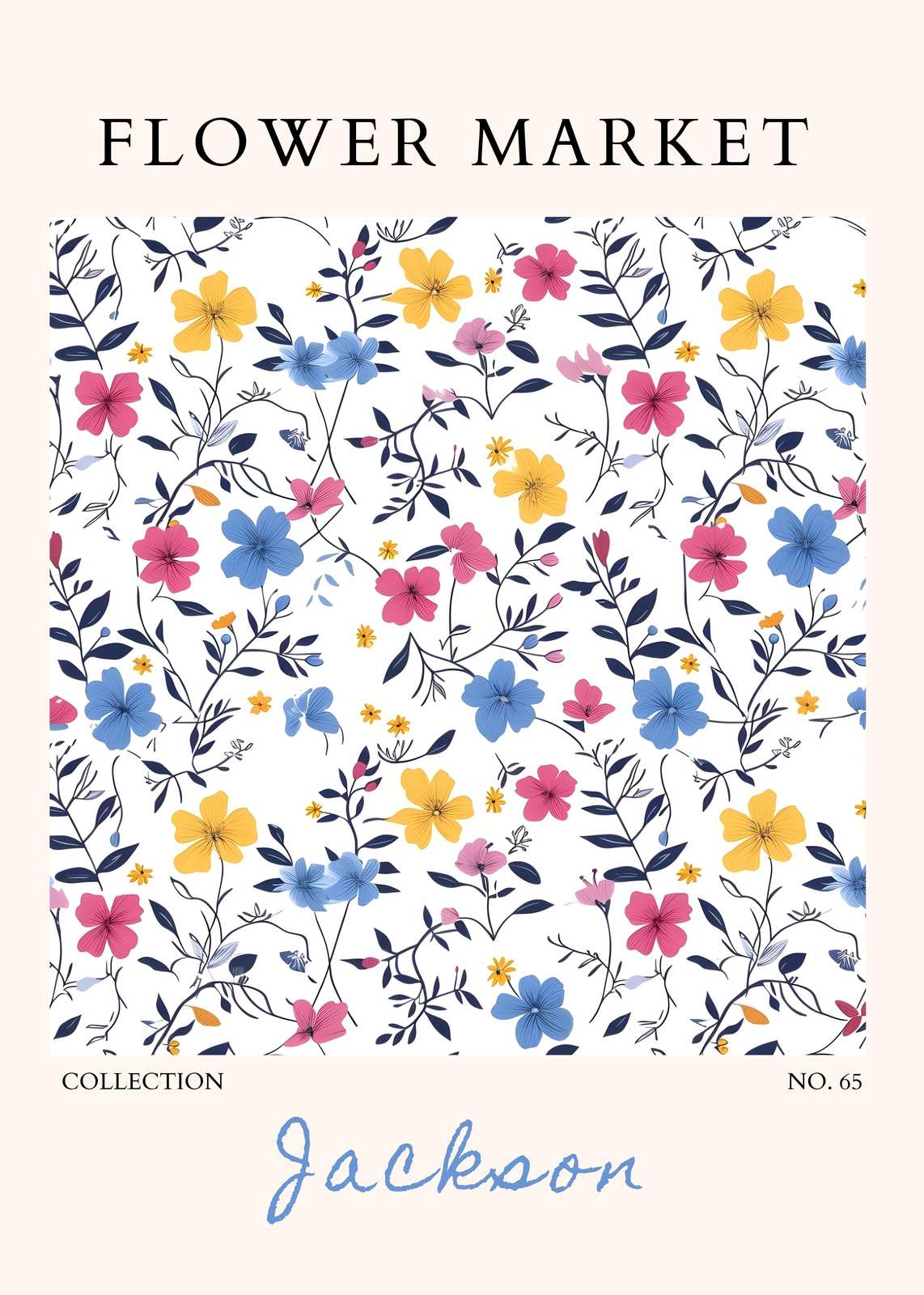 Vibrant Floral 'Flower Market' Wall Art