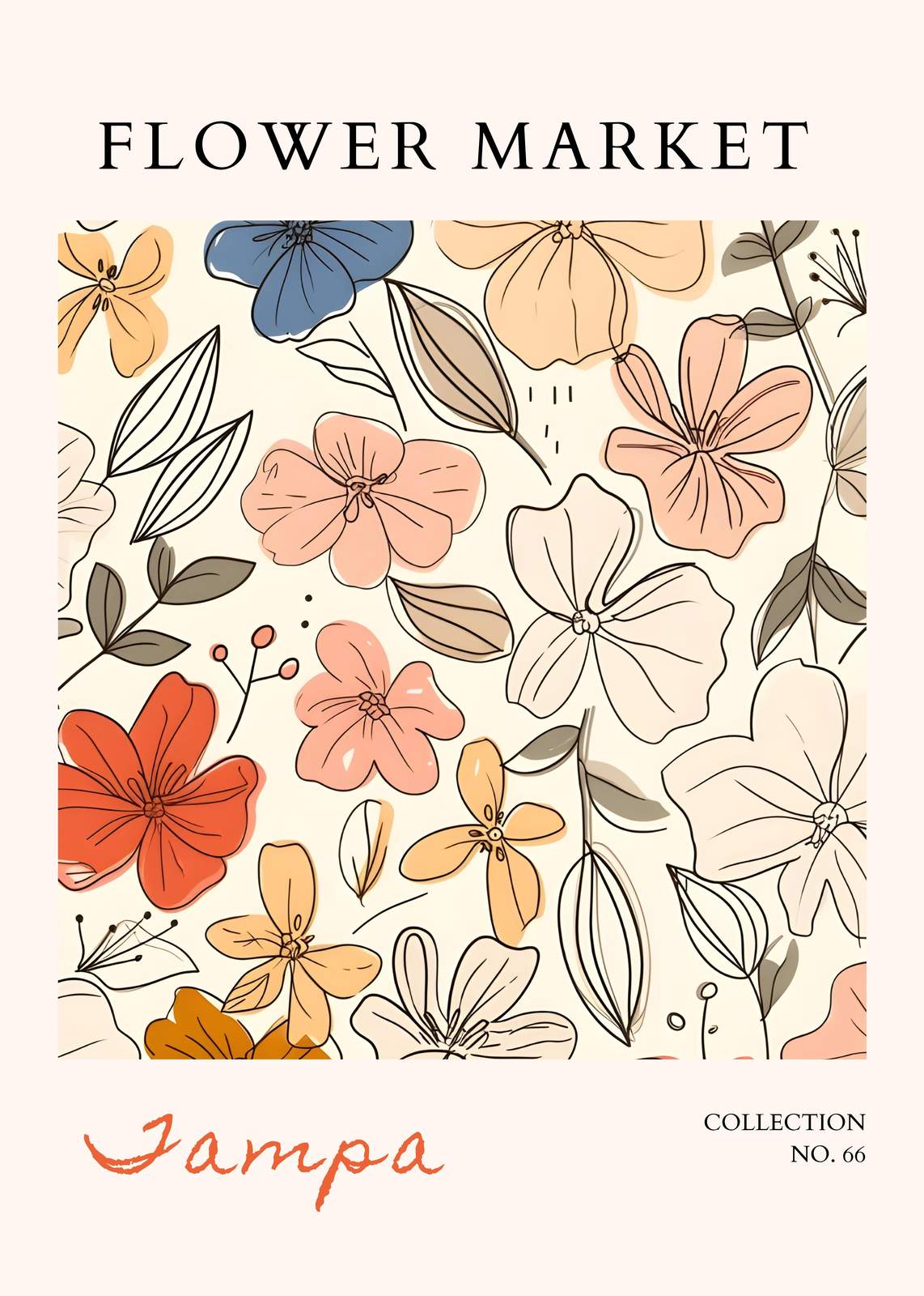 Vintage Flower Market Botanical Art Wall Art