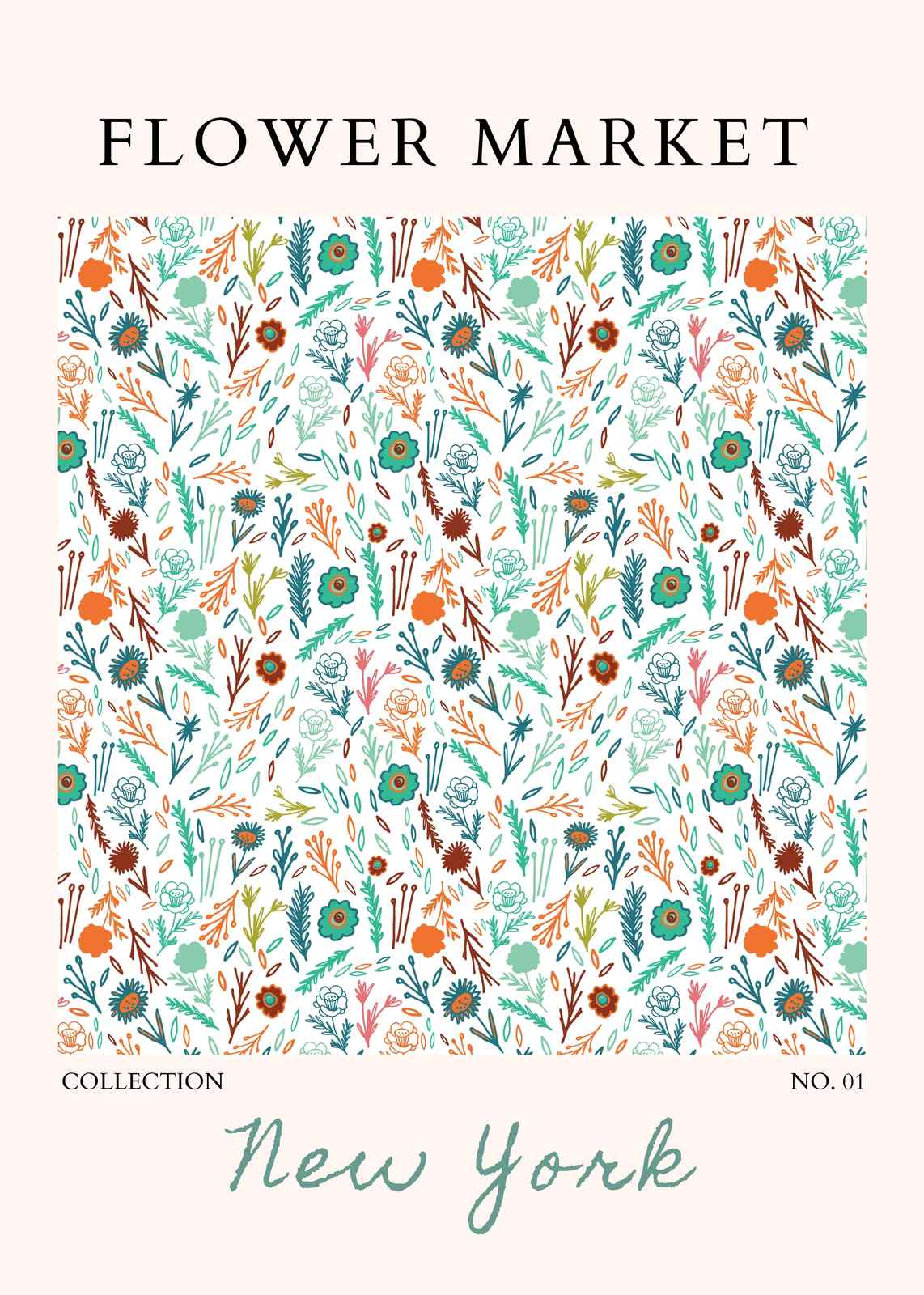 Floral Market New York Wall Art - Boho Wall Art