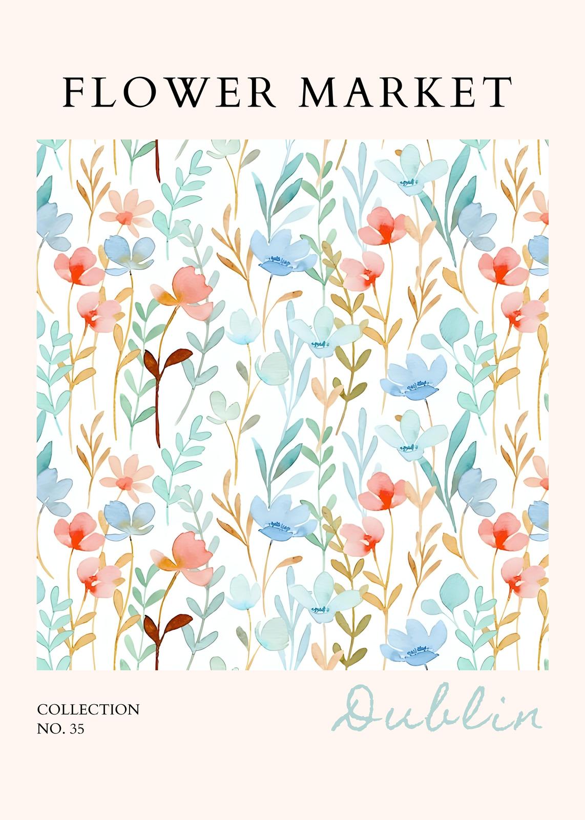 Watercolor Garden Floral 'Dublin' Wall Art
