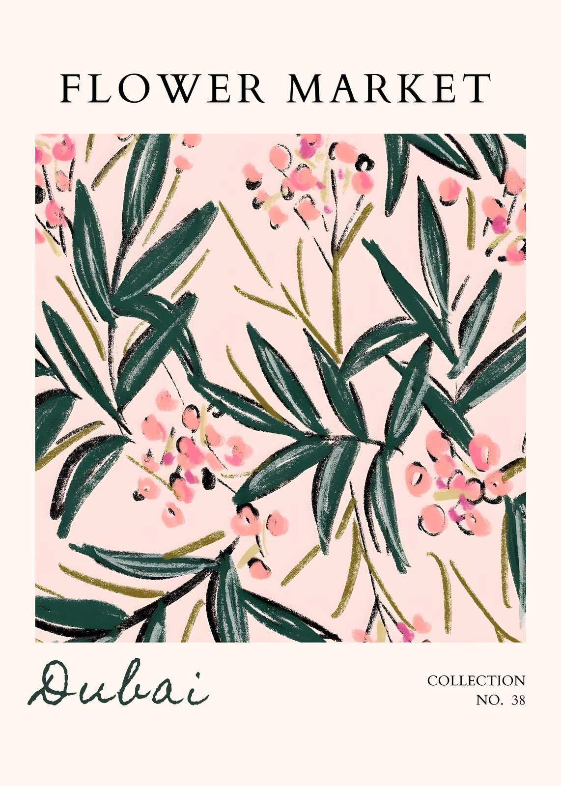 Dubai Floral Market Botanical Wall Art
