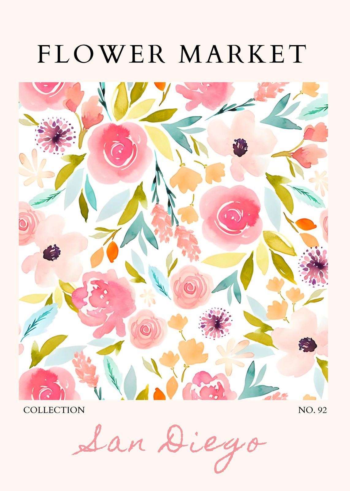 Watercolor Floral Garden Wall Art