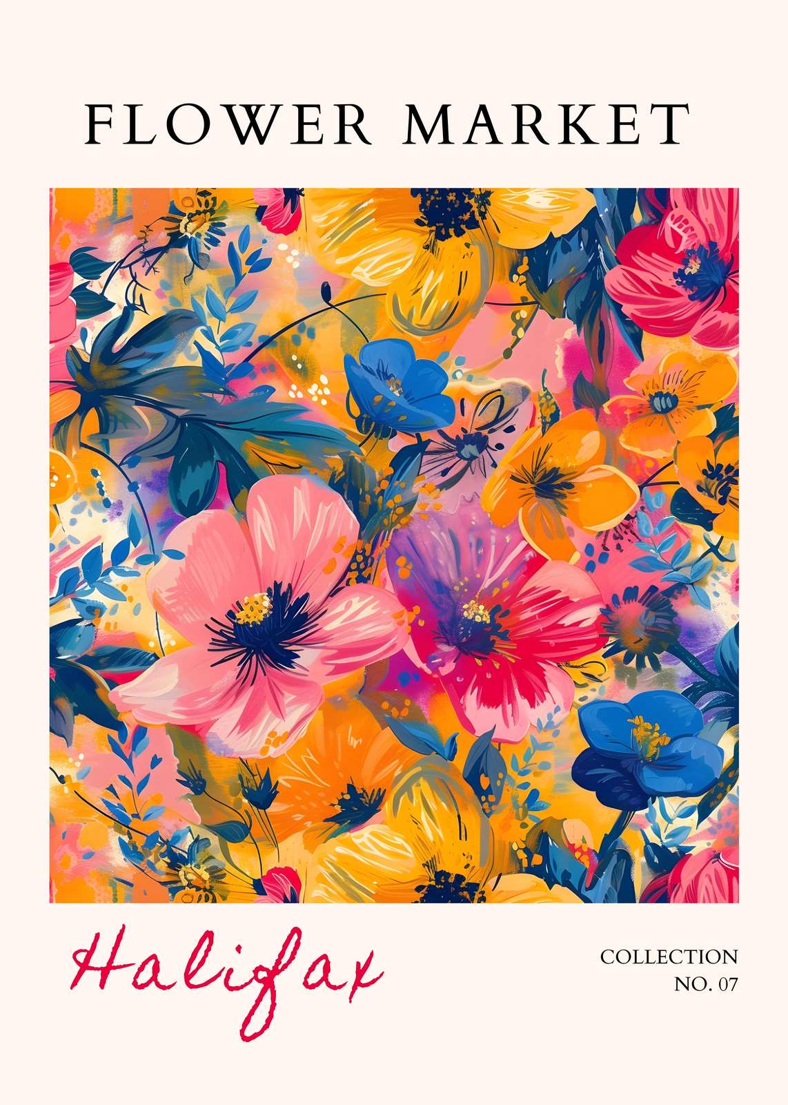 Vibrant Floral Market Wall Art - Bold Art