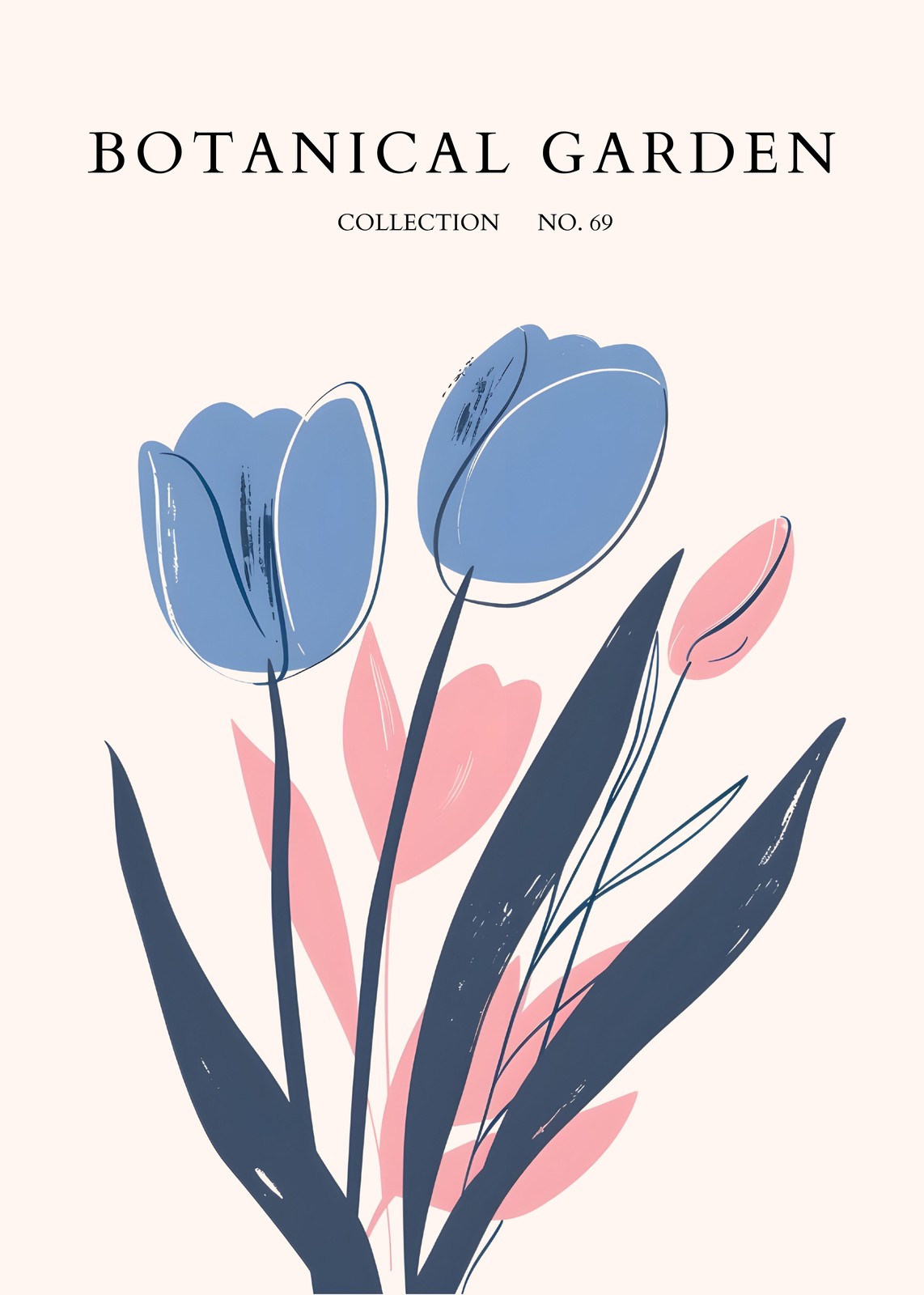 Minimalist Floral Tulips Wall Art