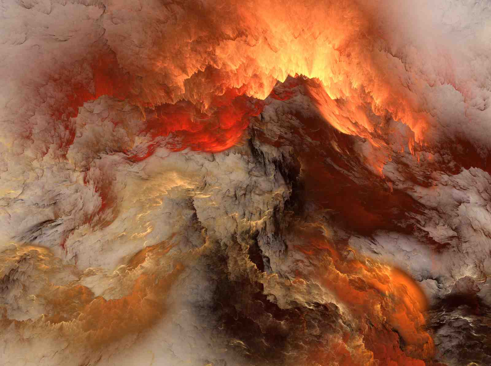Fiery Mountain Abstract Wall Art