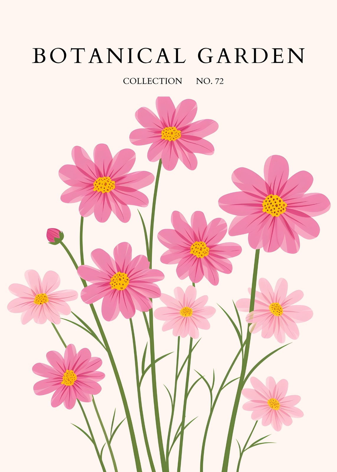 Pink Floral Botanical Garden Wall Art