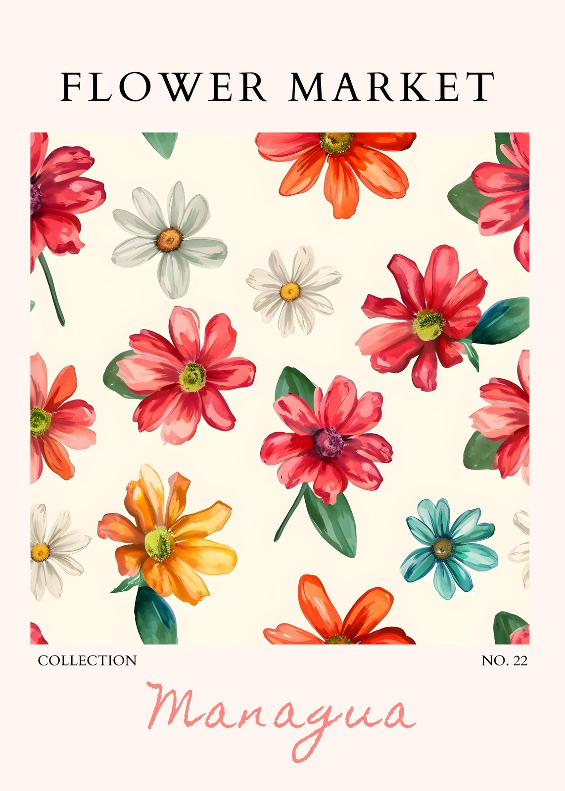 Vibrant Floral Market 'Managua' Wall Art