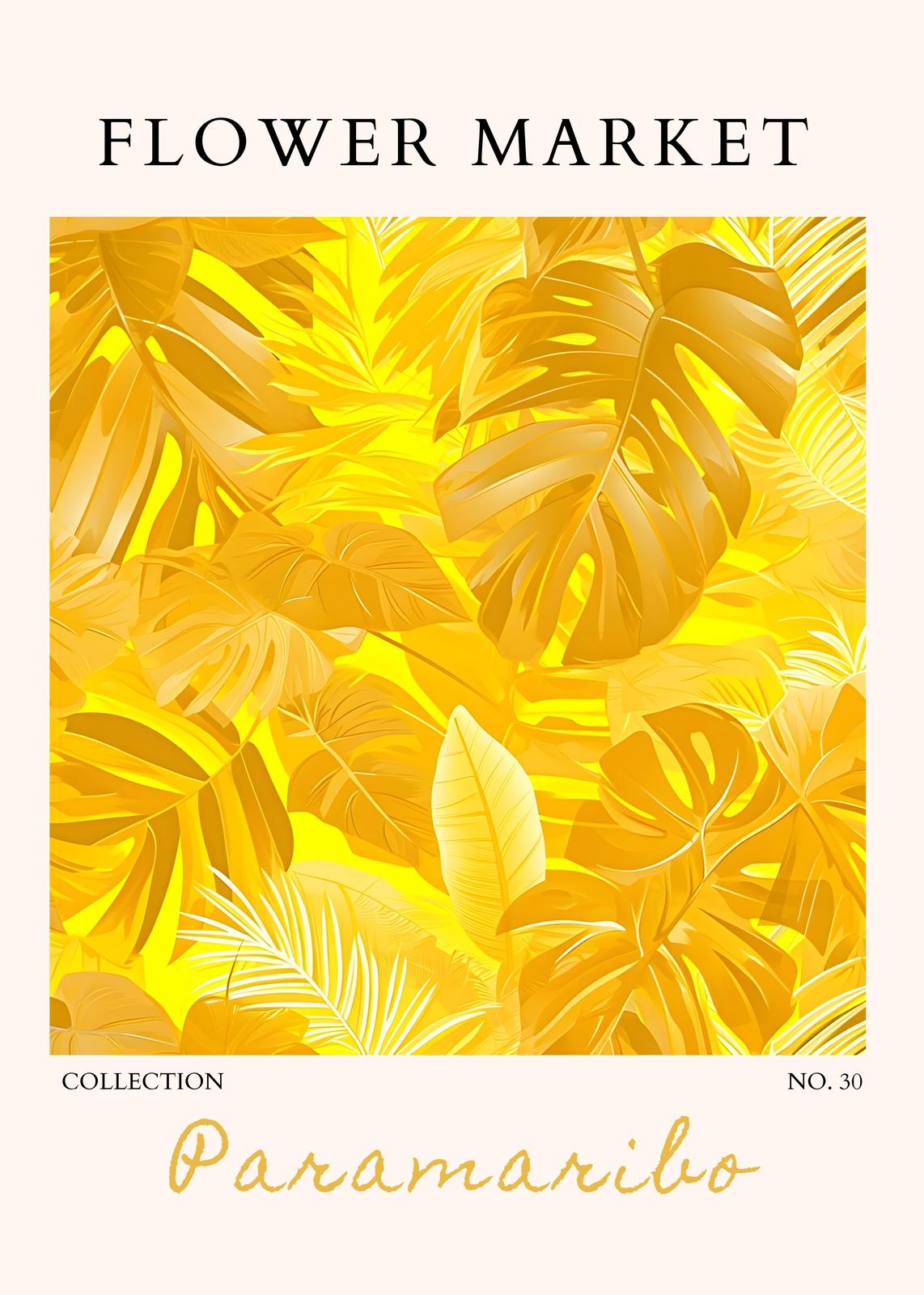 Vibrant Yellow Tropical Leaves Wall Art