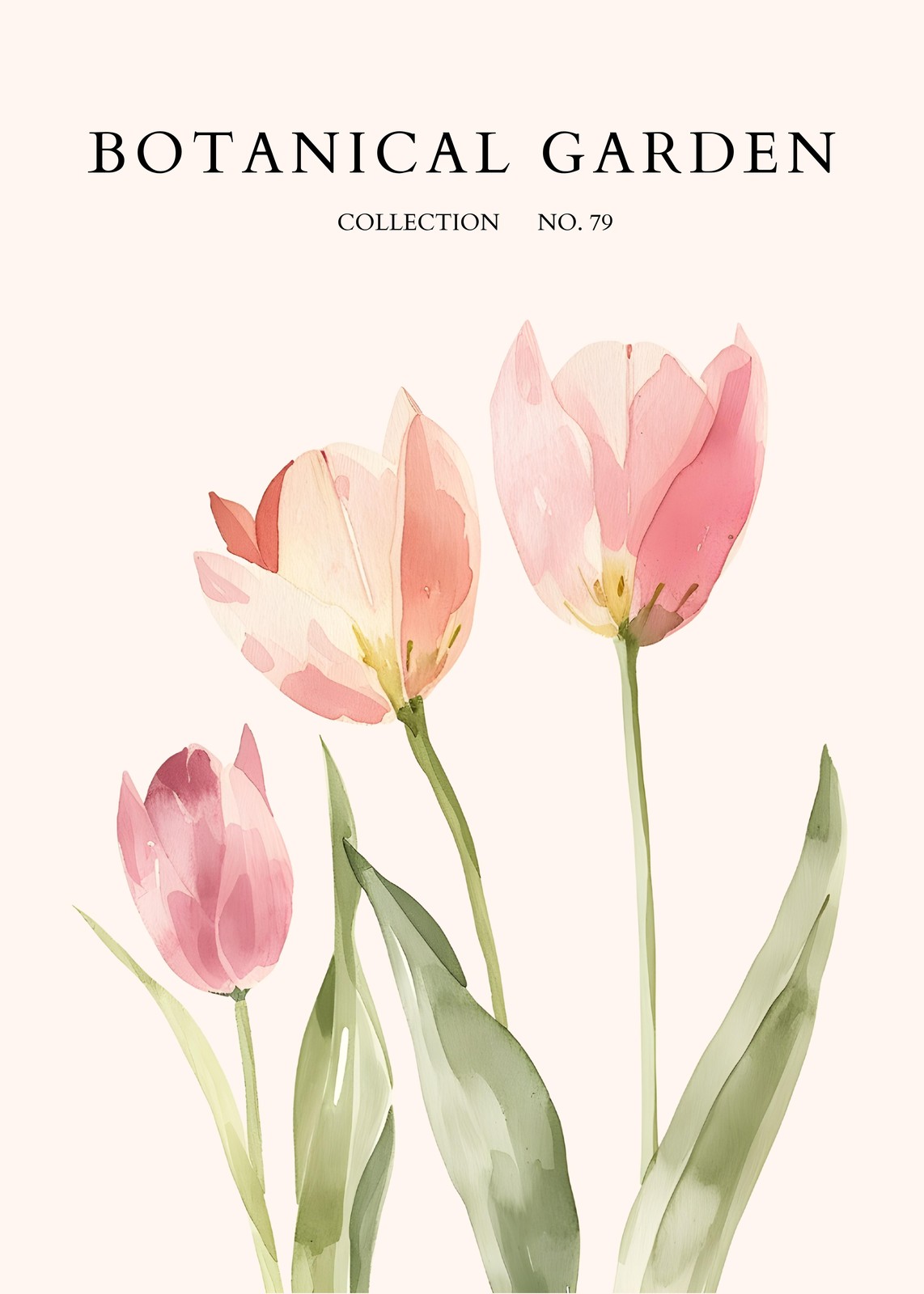 Soft Pink Tulips Botanical Wall Art