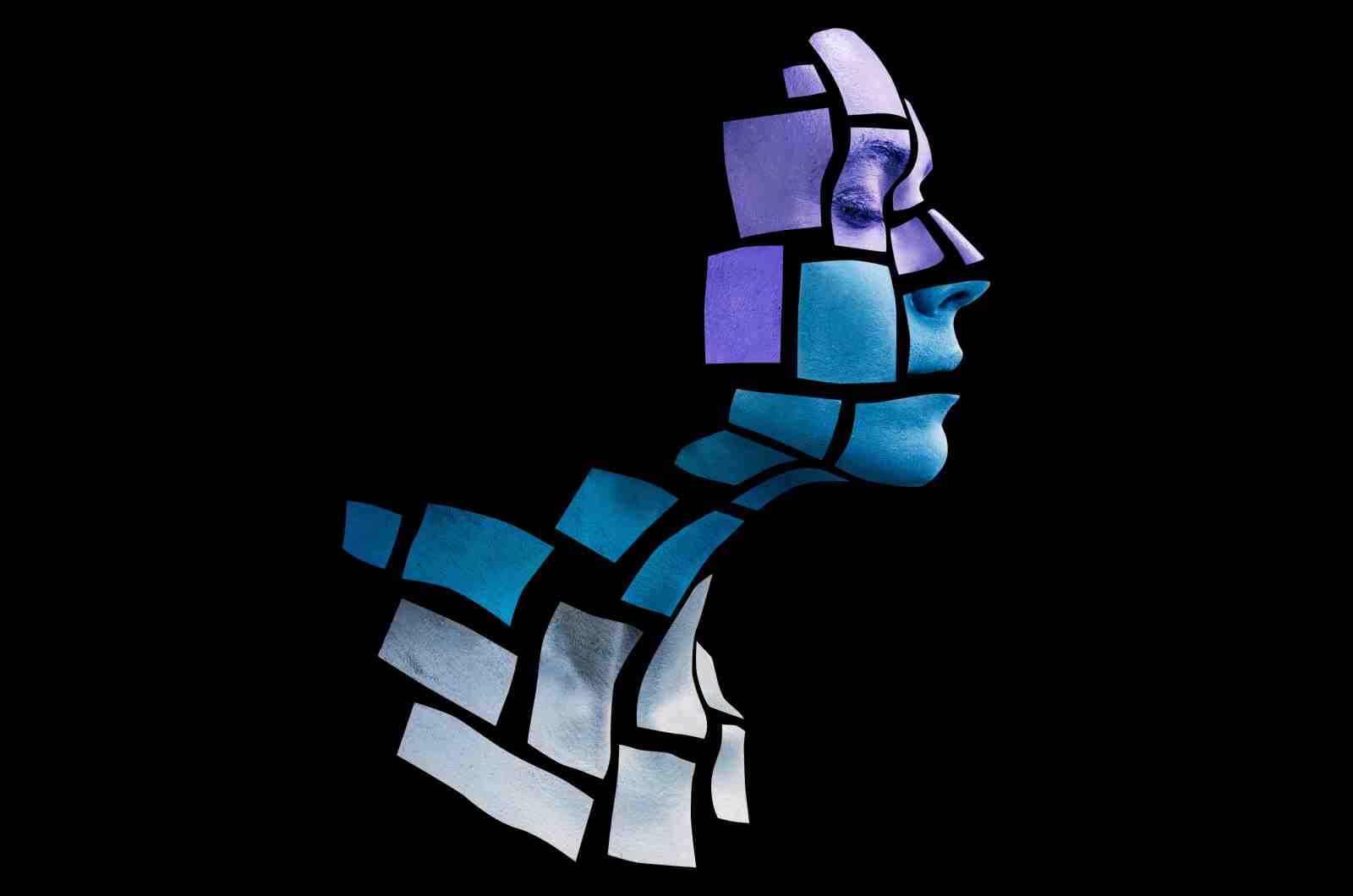 Abstract Mosaic Face Wall Art
