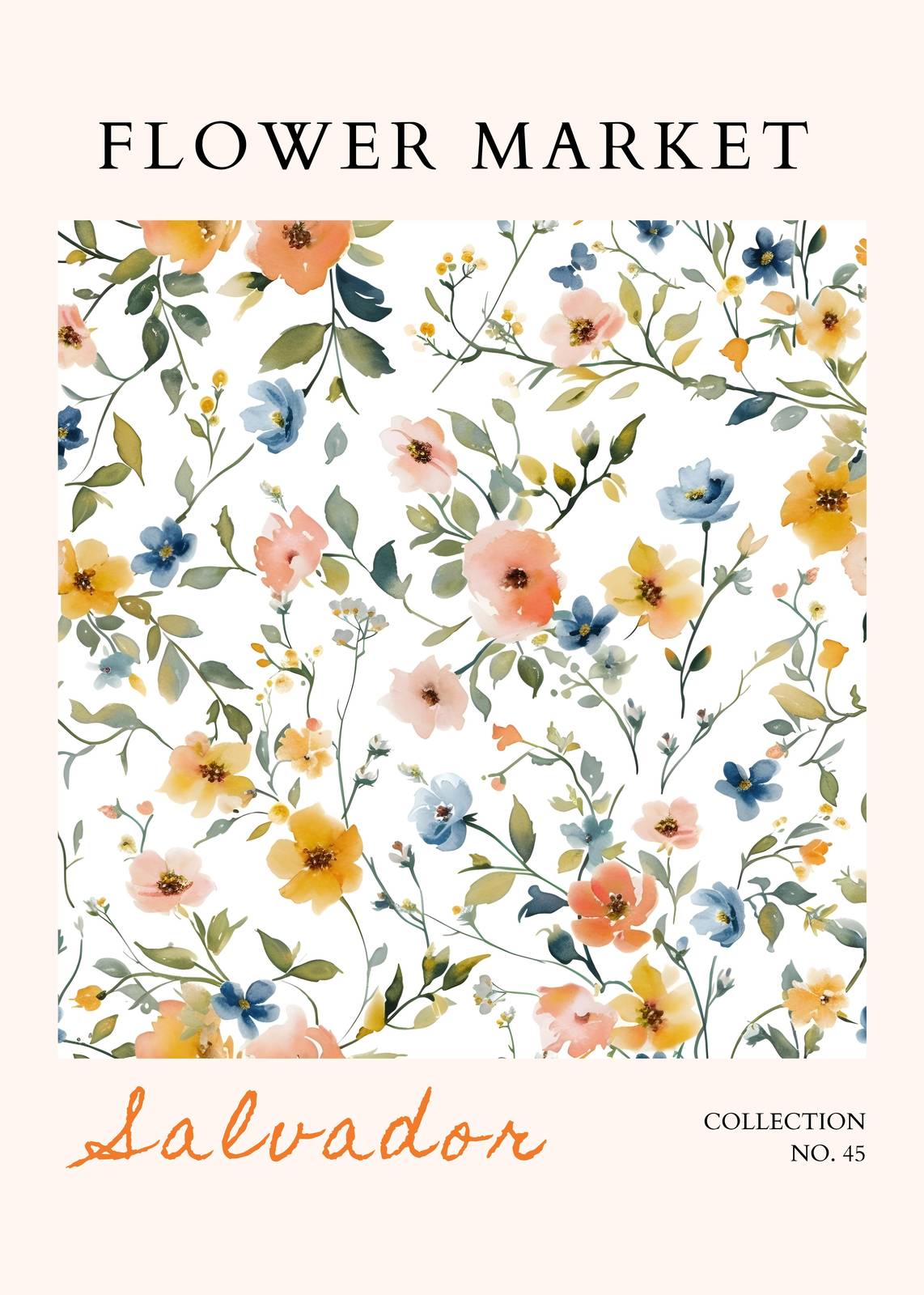 Watercolor Floral 'Salvador' Wall Art