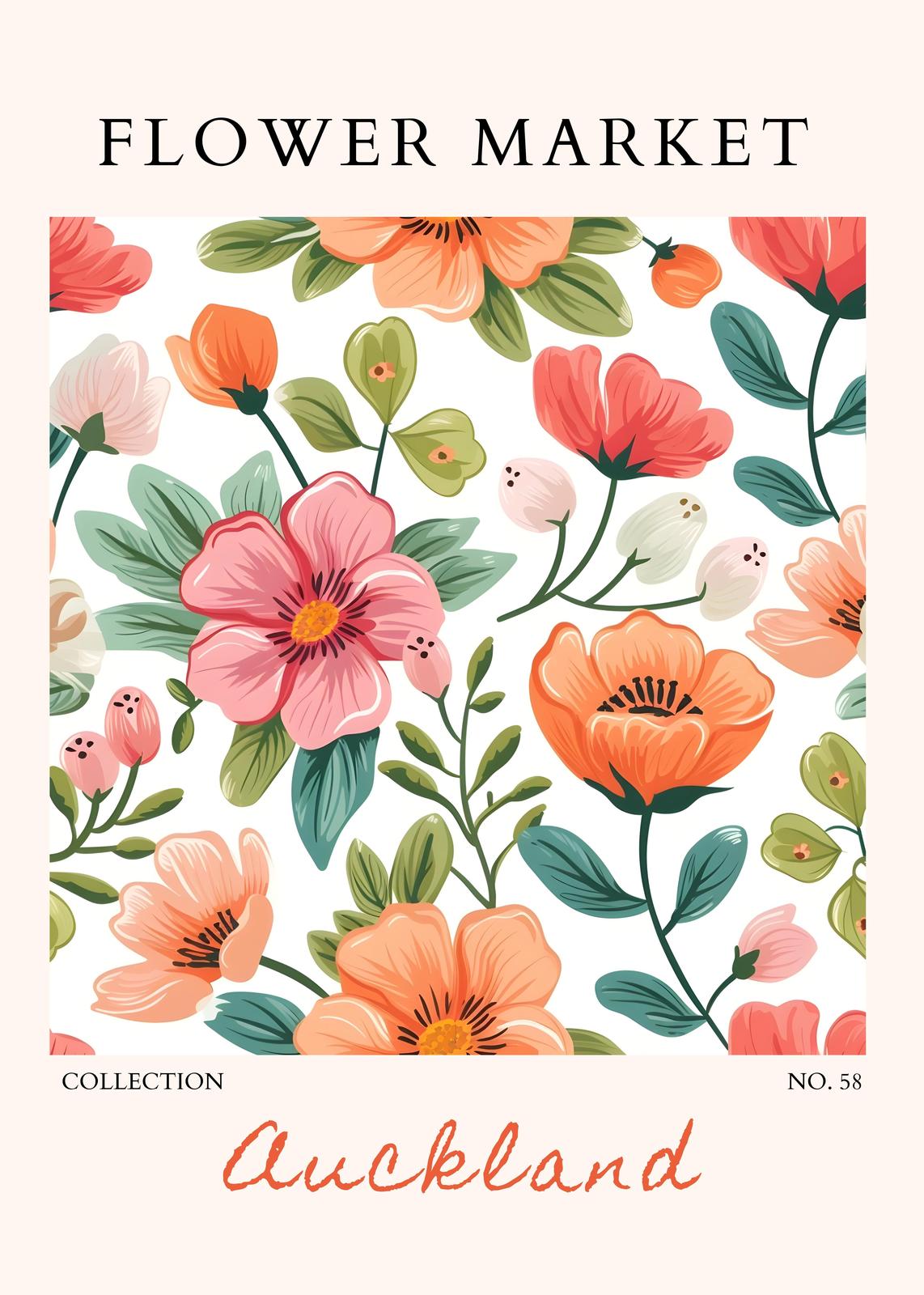 Vibrant Floral Market Wall Art
