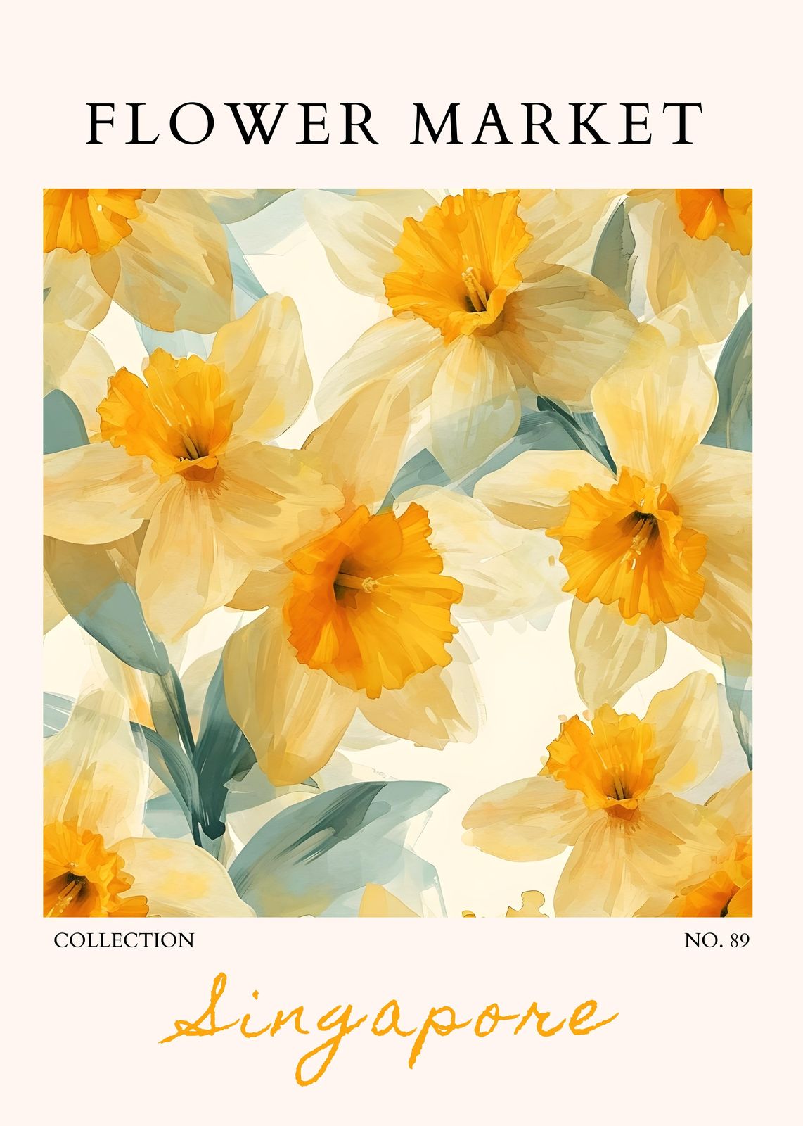 Vibrant Daffodil Market Floral Wall Art