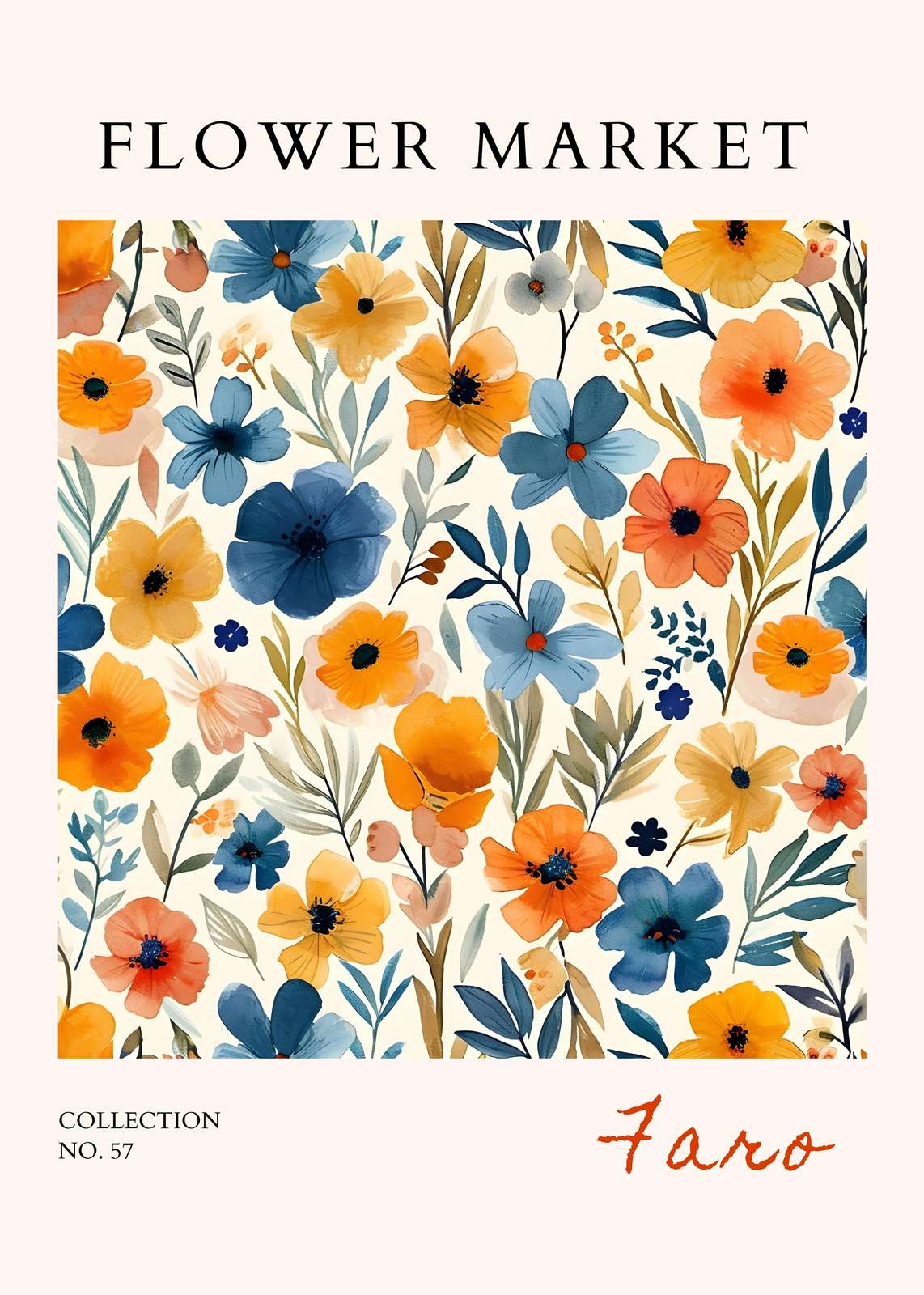 Vibrant Floral Market Watercolor Wall Art