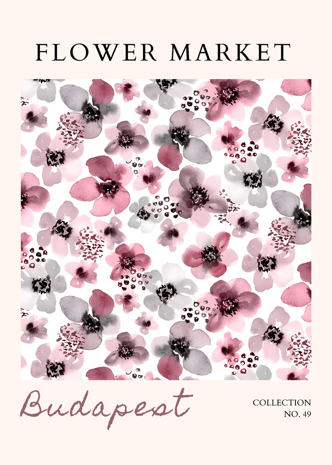 Elegant Watercolor Floral Budapest Wall Art
