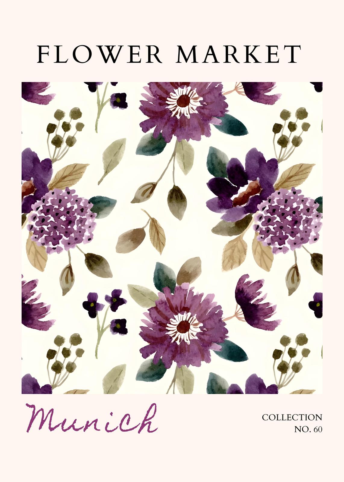 Enchanting Floral Market Munich Wall Art