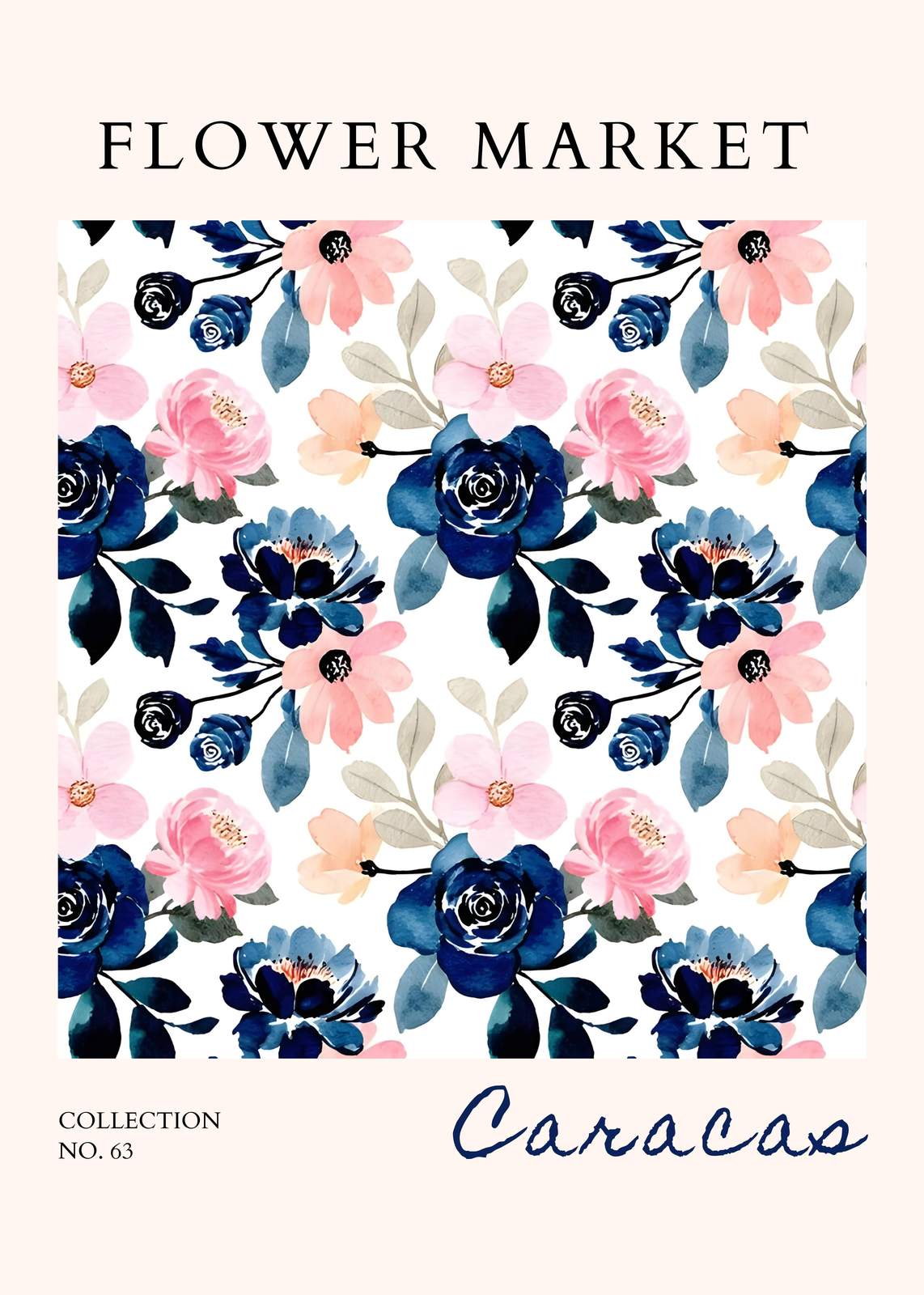 Elegant Floral Watercolor "Caracas" Wall Art