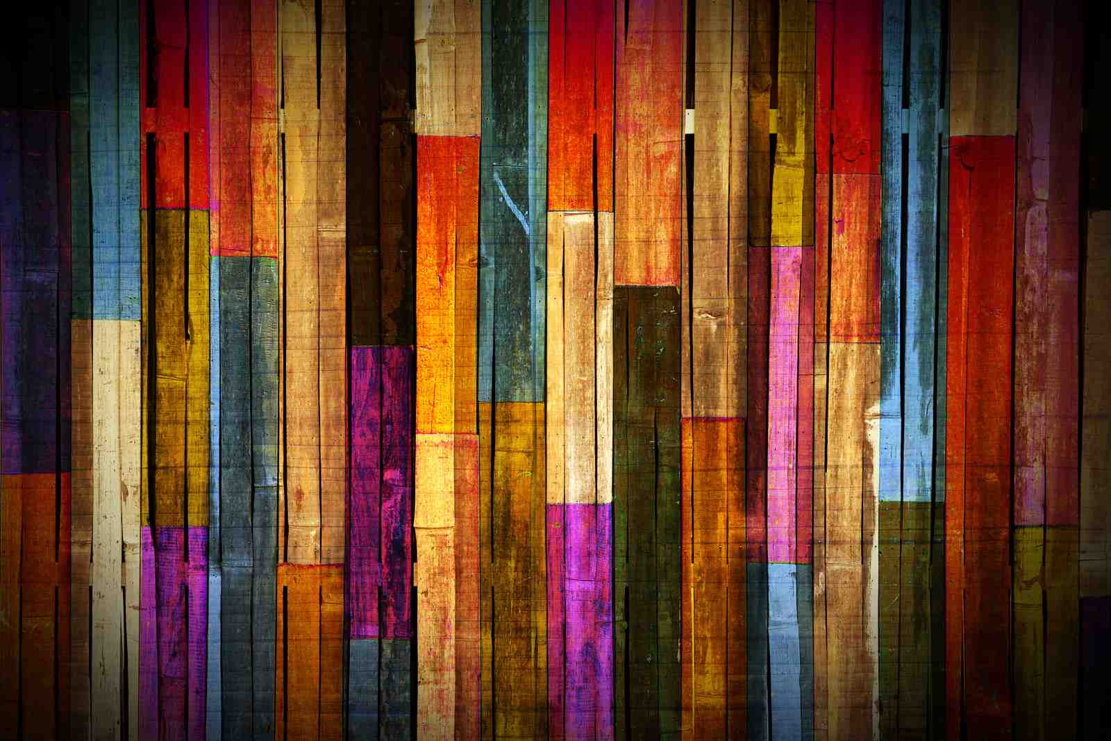 Vibrant Wood Panel Abstract Wall Art
