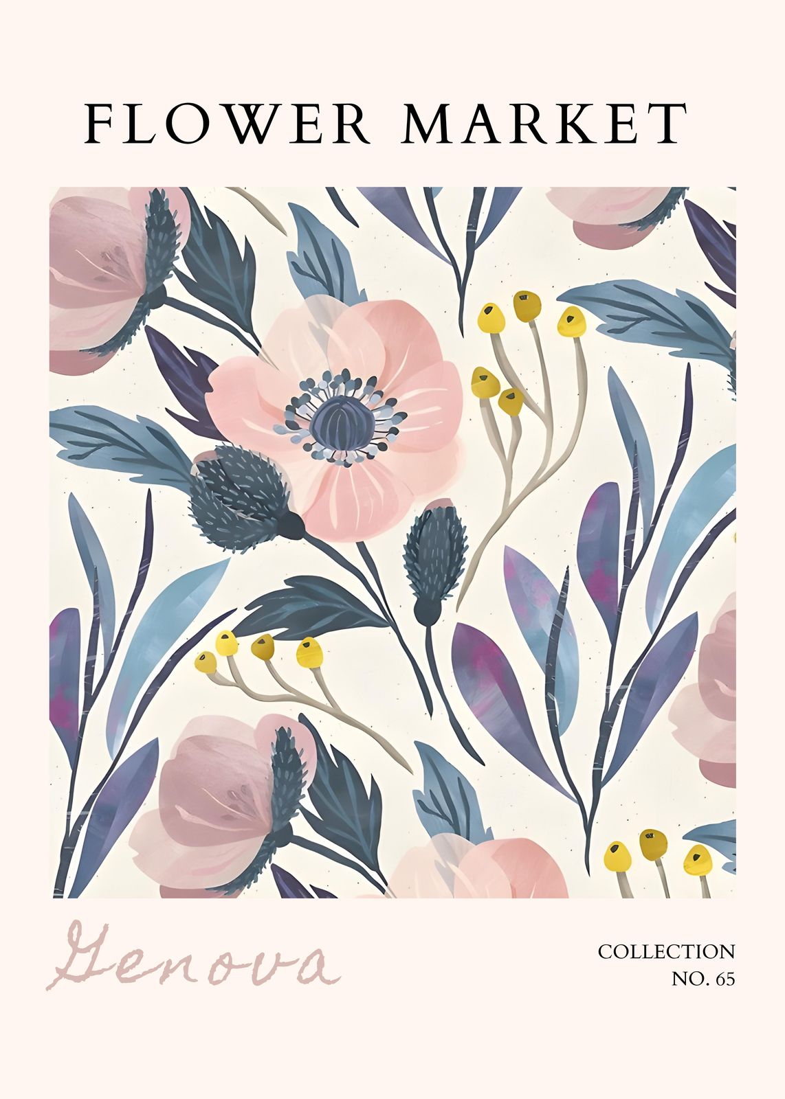 Genova Flower Market Blush Floral Wall Art