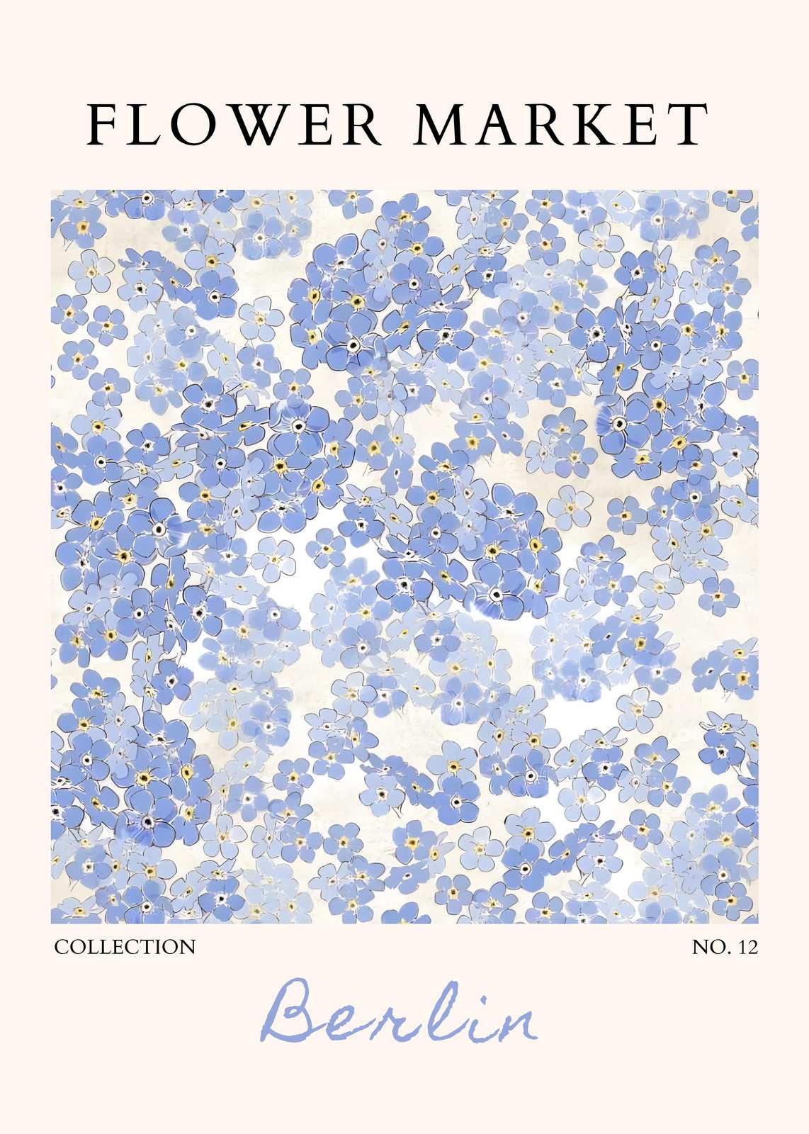 Forget-Me-Not Floral Vintage Poster Wall Art