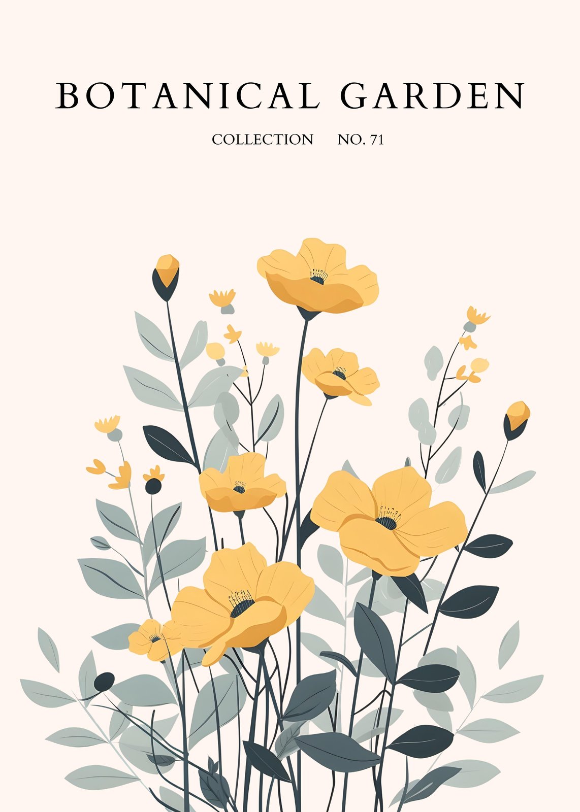 Yellow Floral Botanical Garden Wall Art