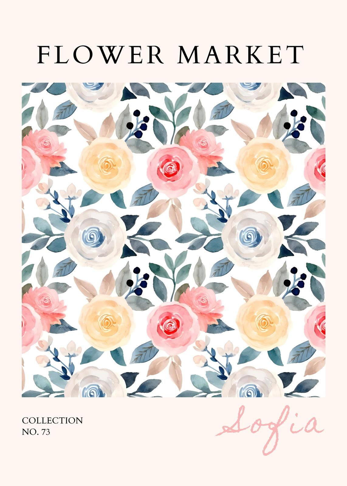 Romantic Floral Market 'Sofia' Collection Wall Art
