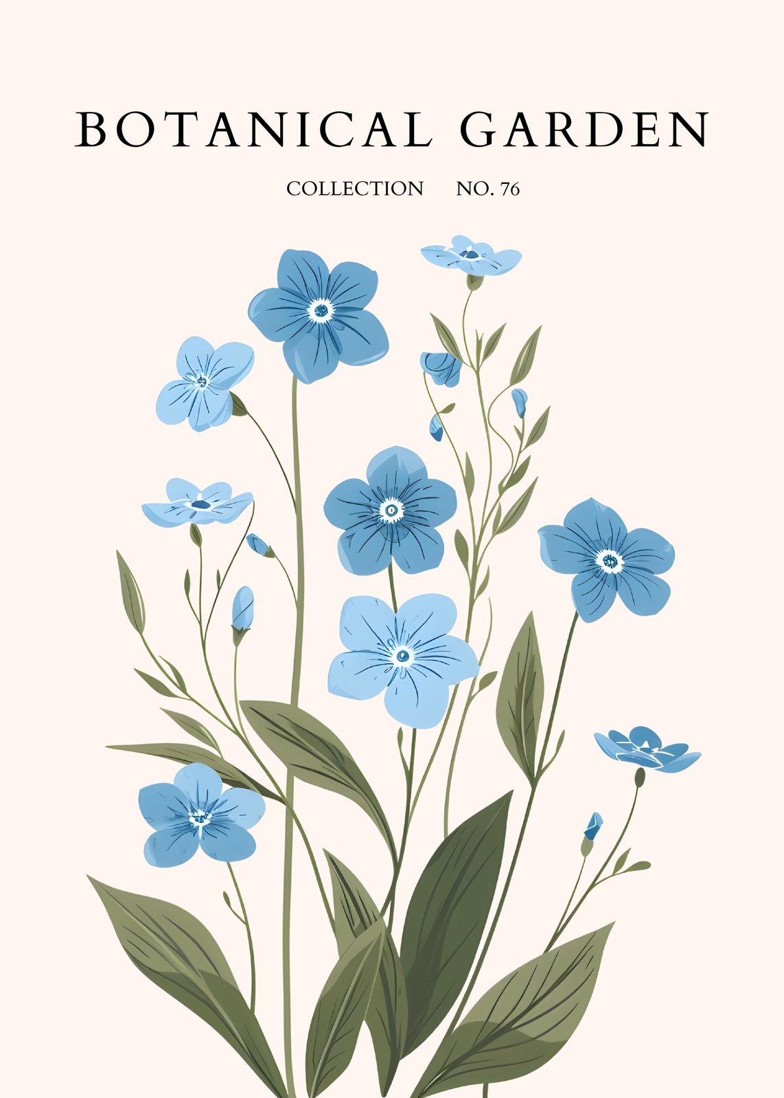 Blue Botanical Garden Floral Wall Art