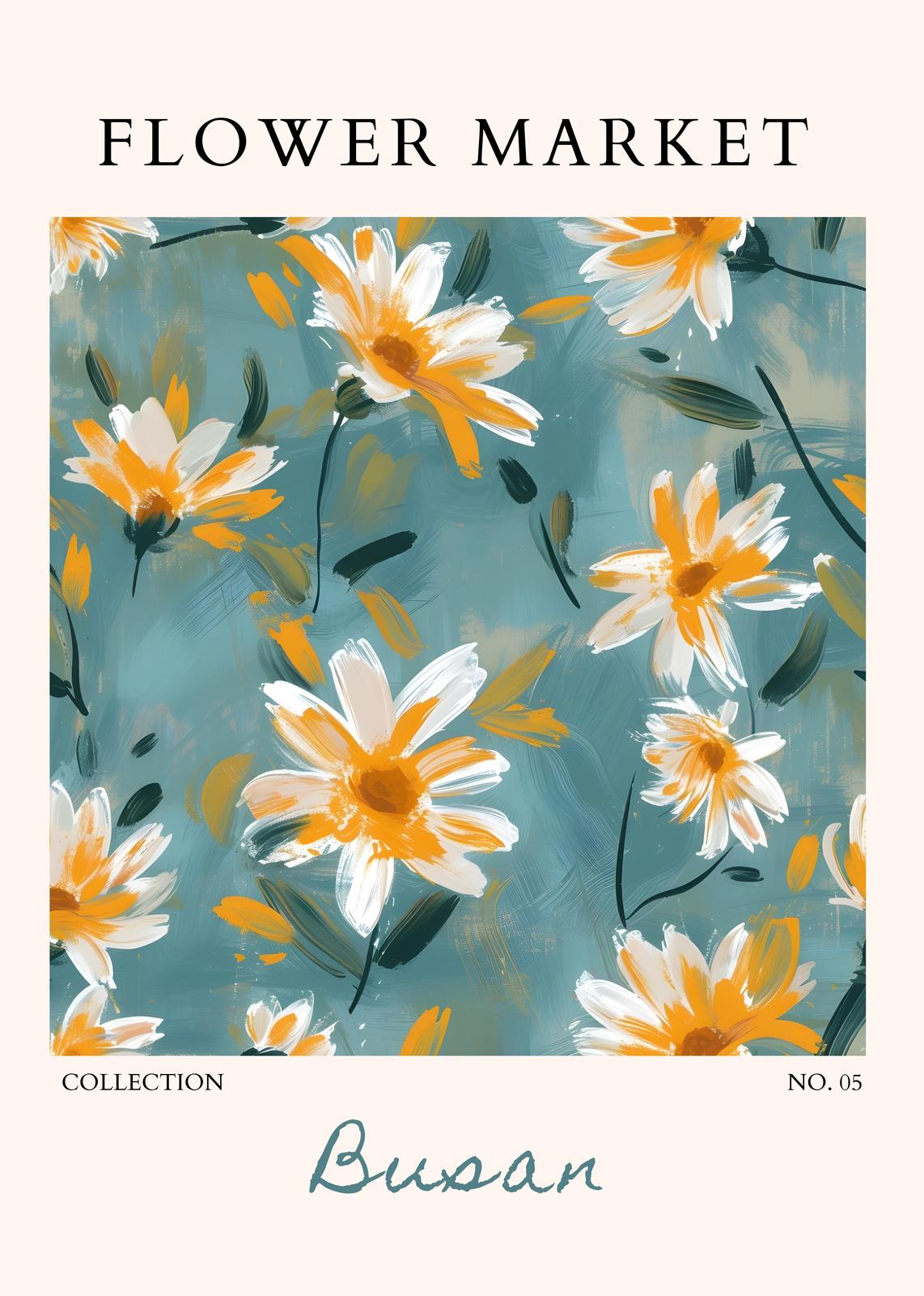 Busan Flower Market Abstract Daisy Wall Art