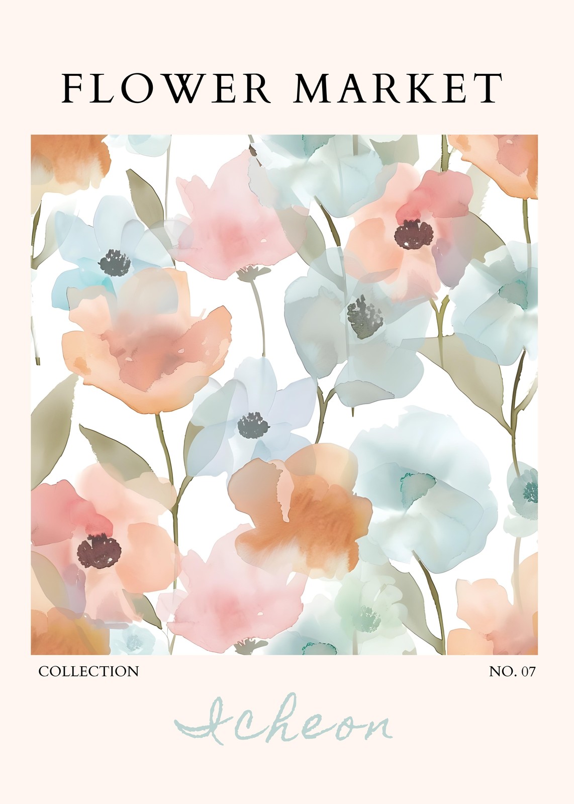 Soft Floral Garden Watercolor Wall Art