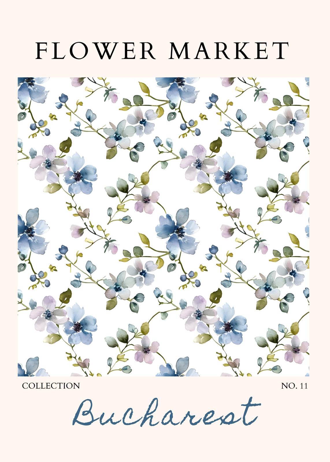 Serene Floral Meadow Watercolor Wall Art