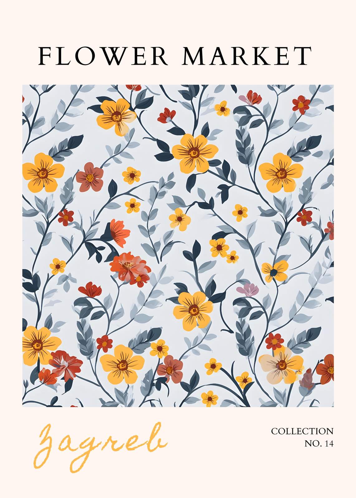 Vibrant Floral Zagreb Flower Market Wall Art