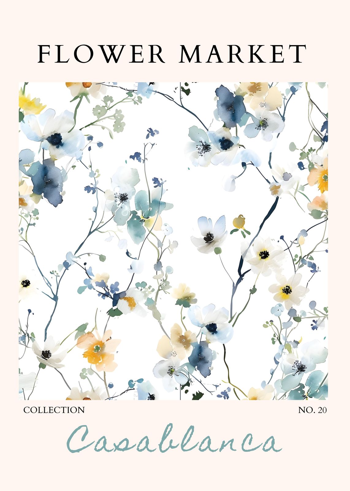 Casablanca Watercolor Floral Wall Art