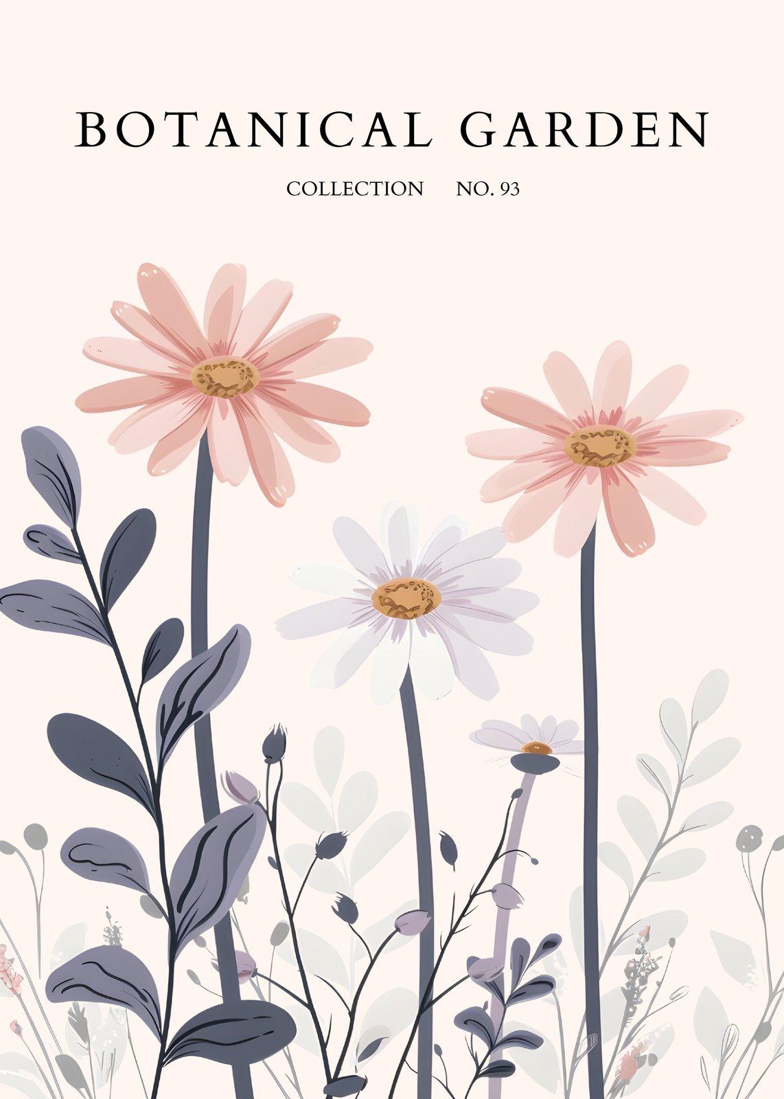 Botanical Garden Daisies Wall Art