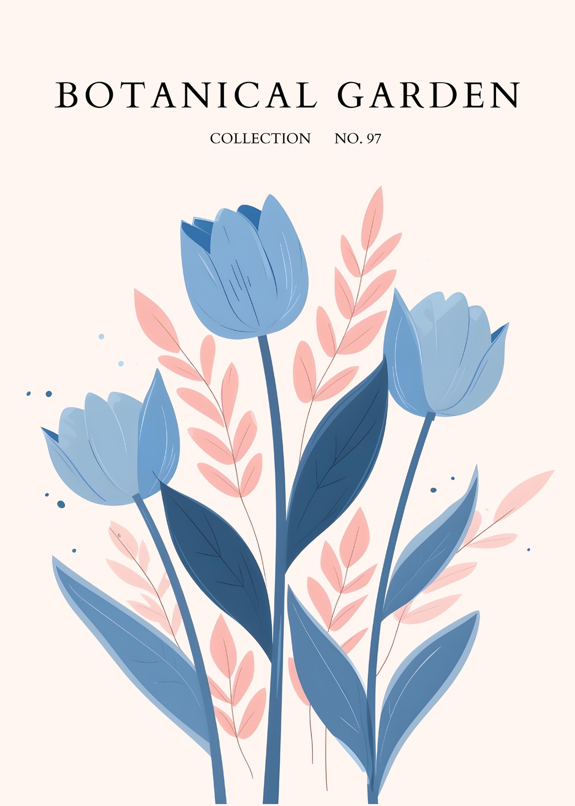 Soft Blue Tulips Botanical Garden Wall Art