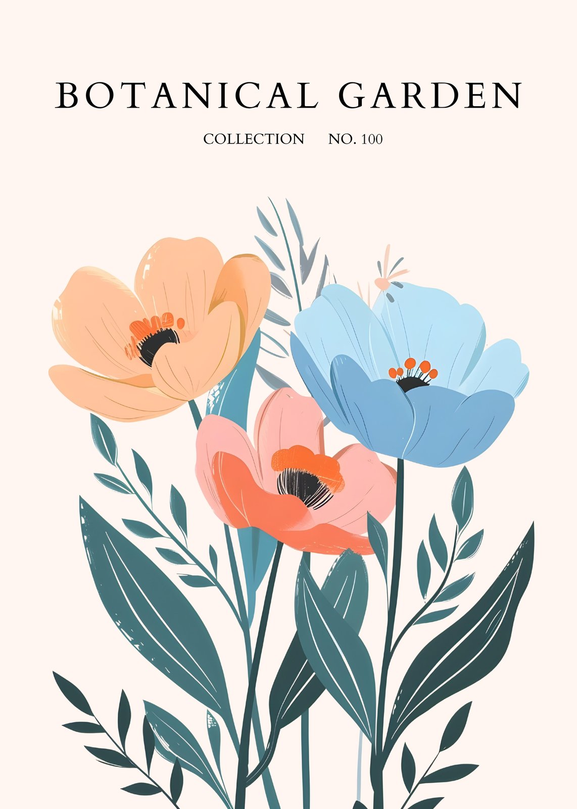 Modern Botanical Floral Wall Art Wall Art