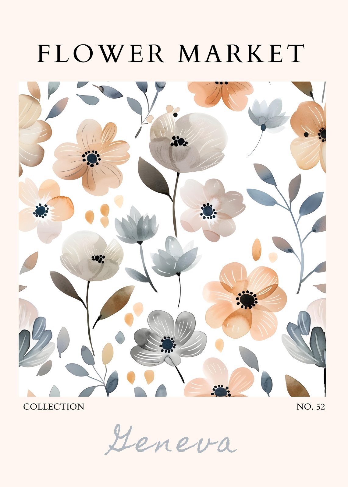 Serene Floral Market Watercolor Wall Art