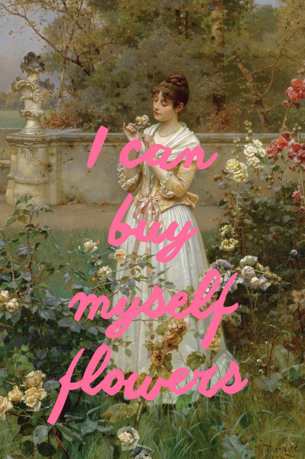 Vintage Lady Floral Garden Wall Art
