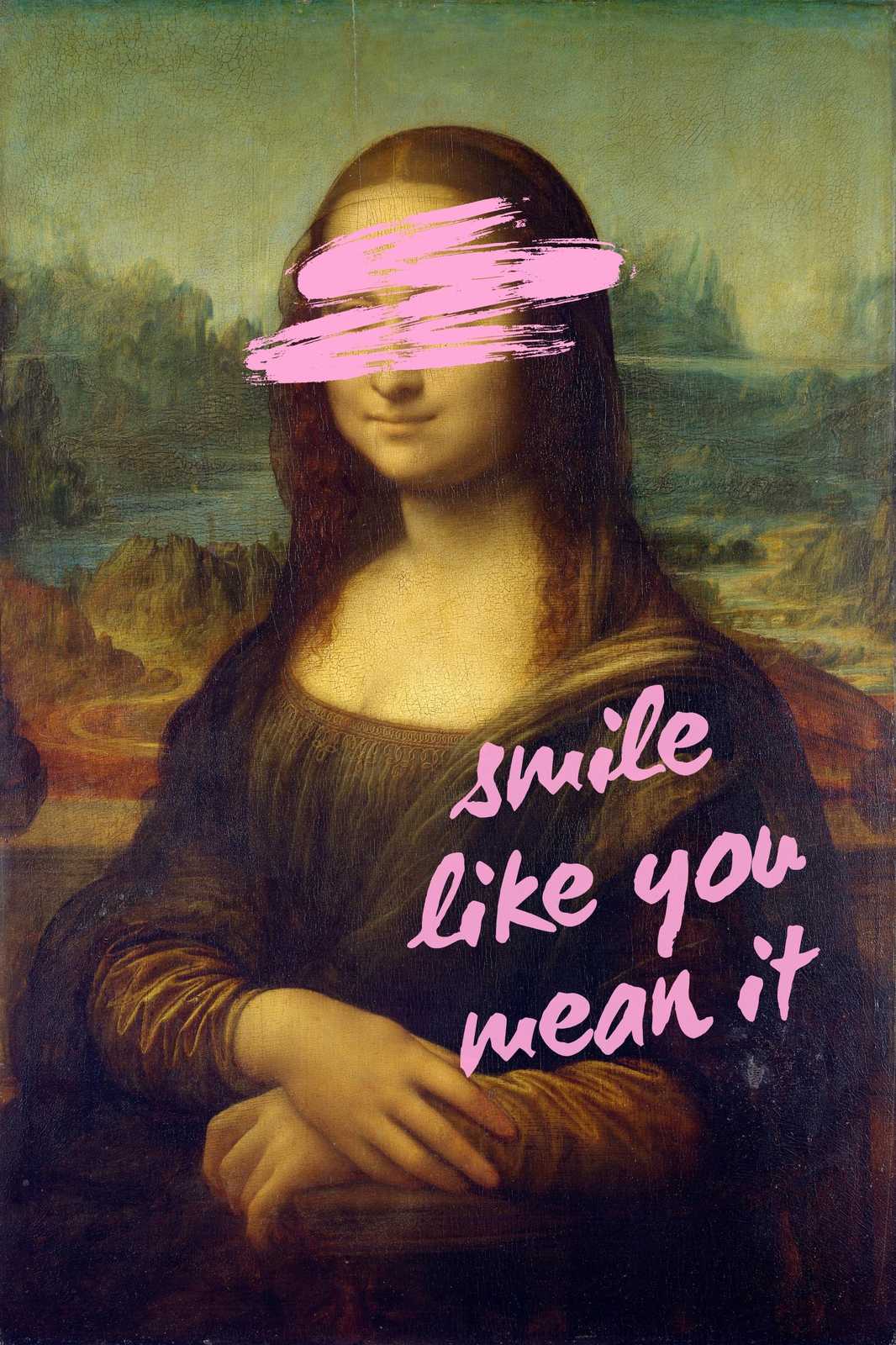 Mona Lisa Street Art 'Smile' Wall Art