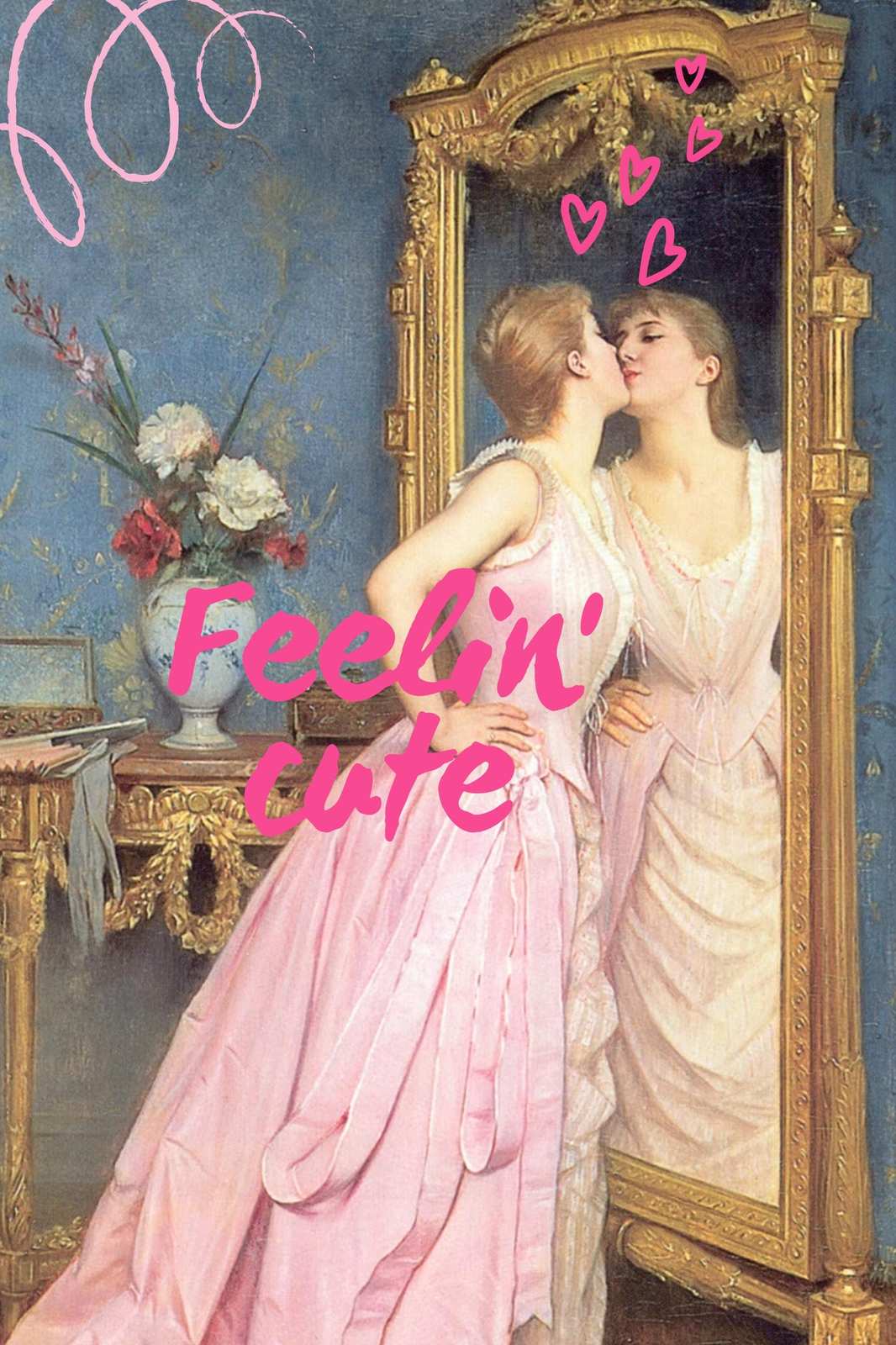 Victorian Romance Kiss "Feelin' Cute" Wall Art