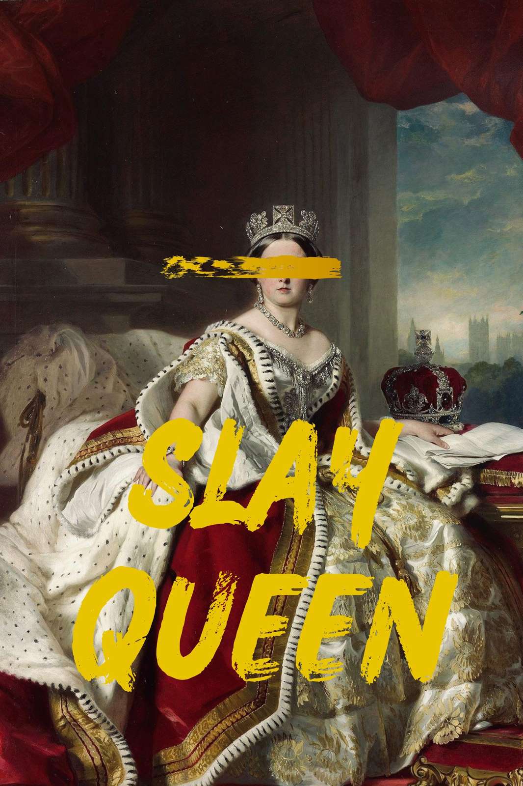 Slay Queen Portrait Vintage Royal Wall Art