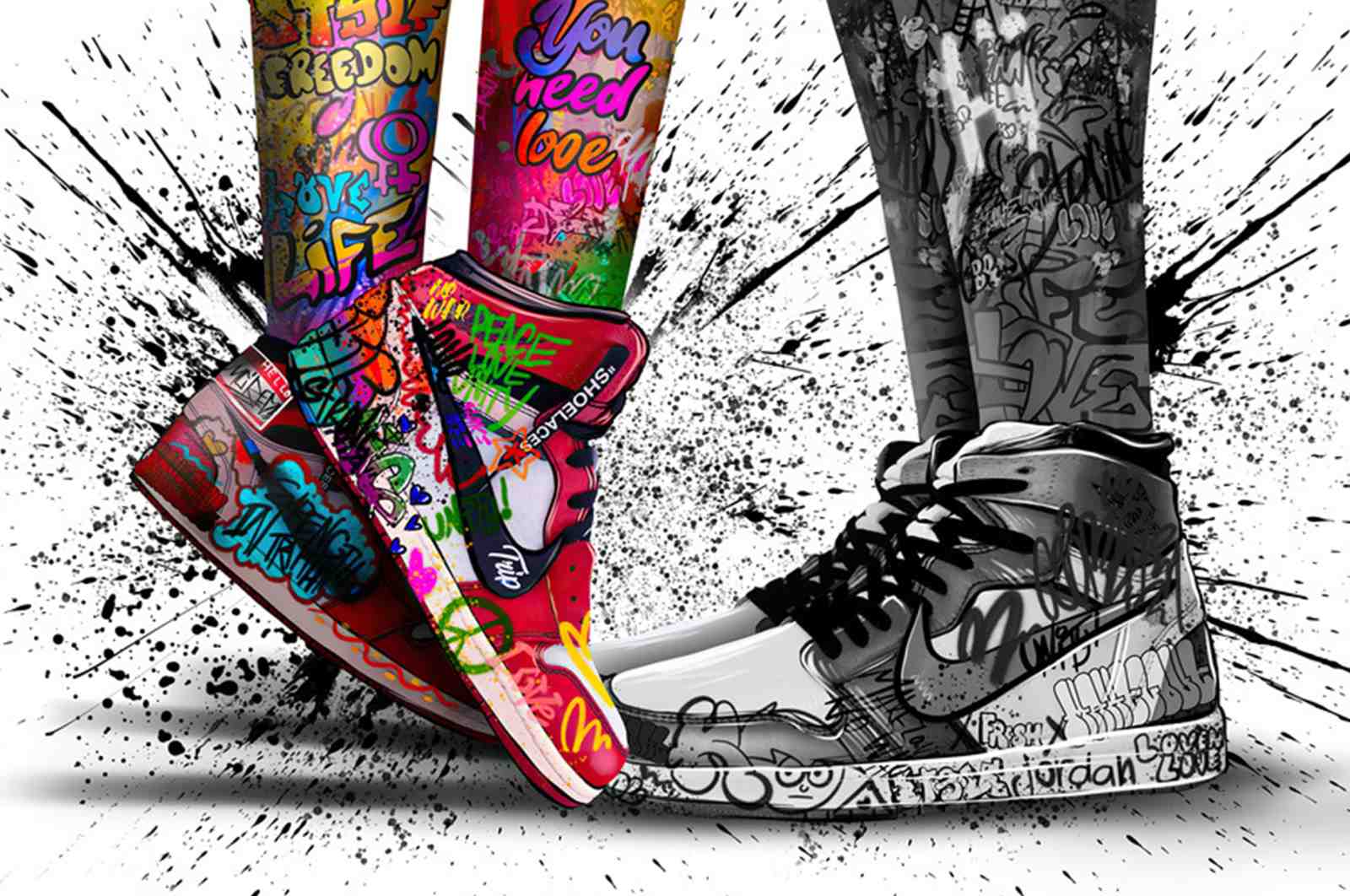 Graffiti Kicks Street Art Wall Art