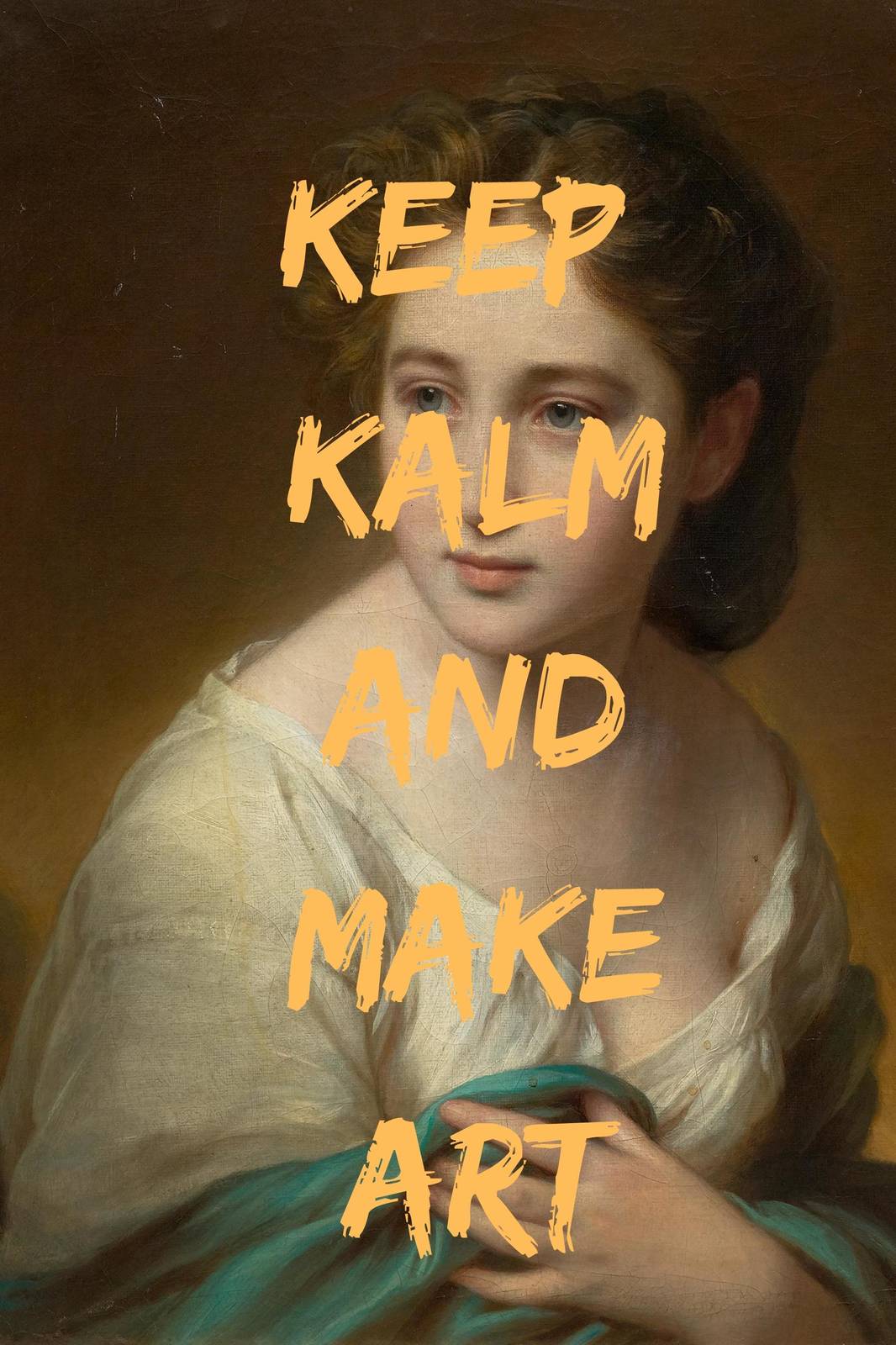 Keep Calm & Make Art Vintage Portrait Wall Art