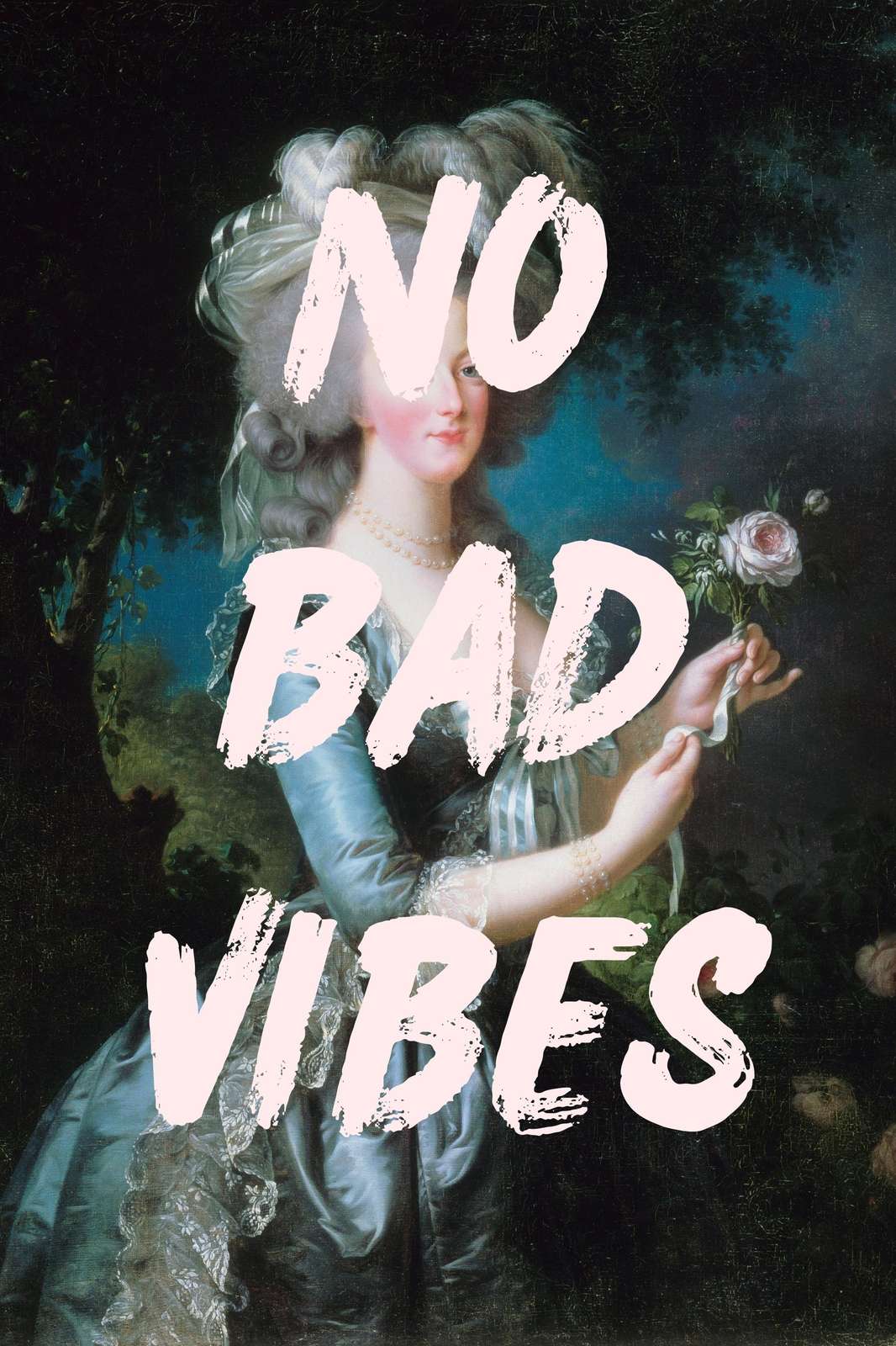 No Bad Vibes Baroque Portrait Wall Art