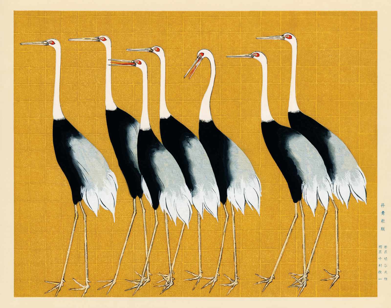 Elegant Cranes Japanese Art Wall Art