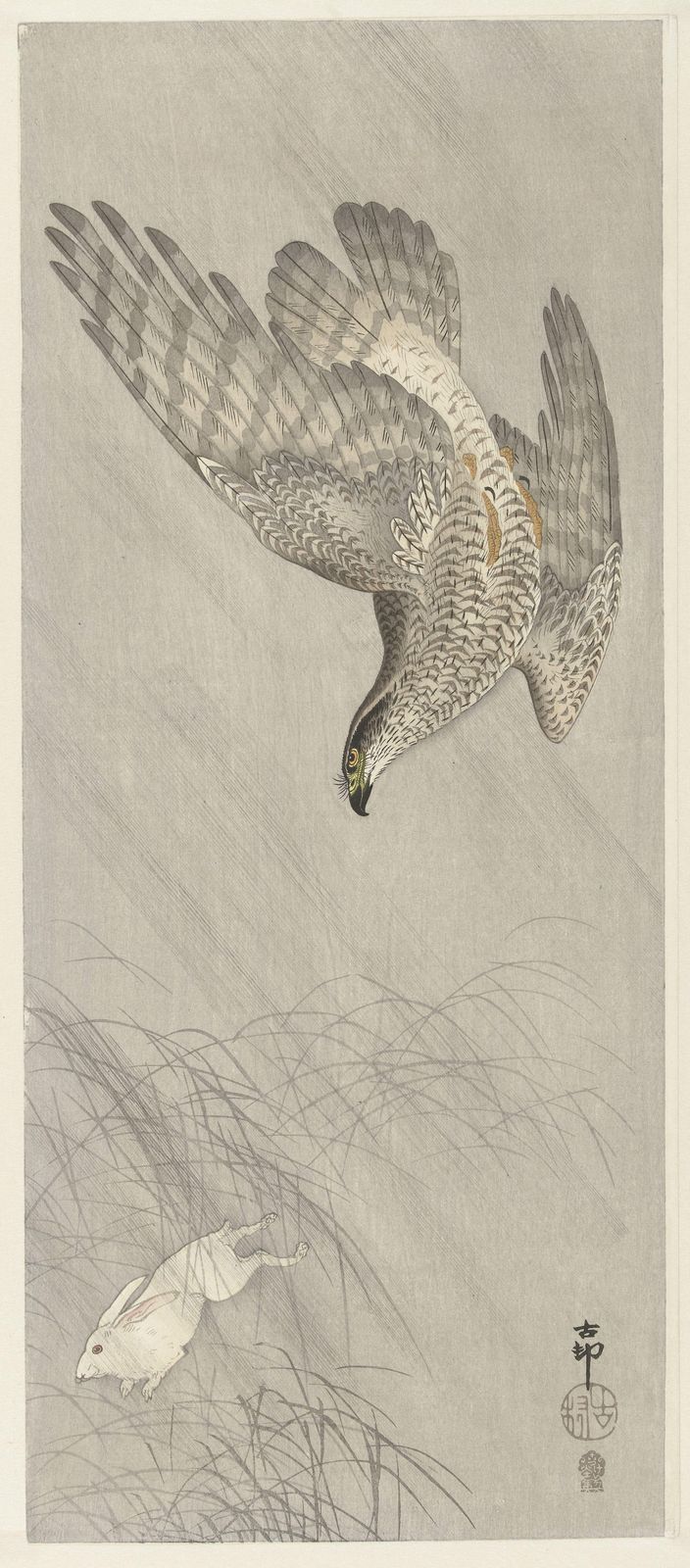 Japanese Bird of Prey & Rabbit Wall Art